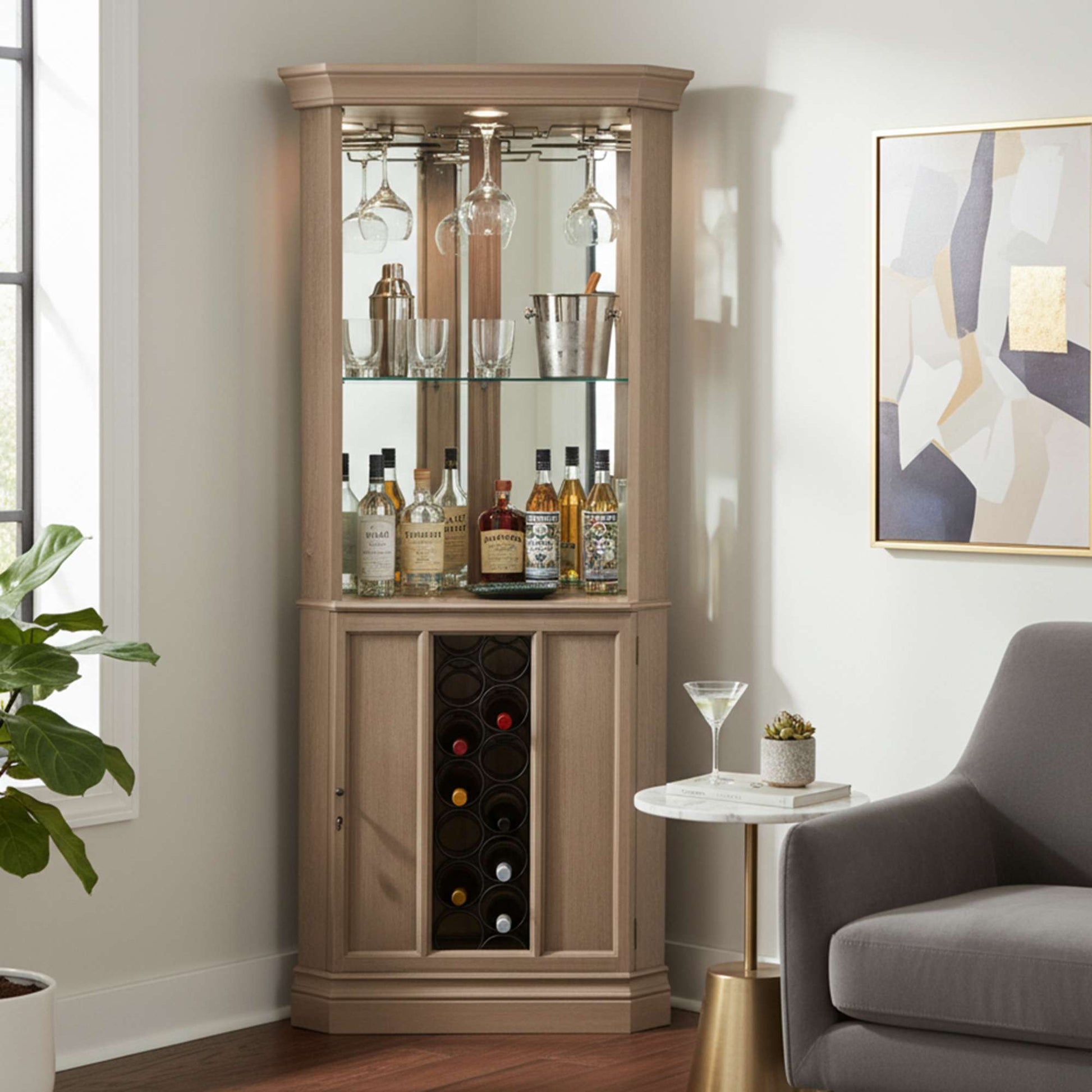Piedmont VI Corner Wine Cabinet