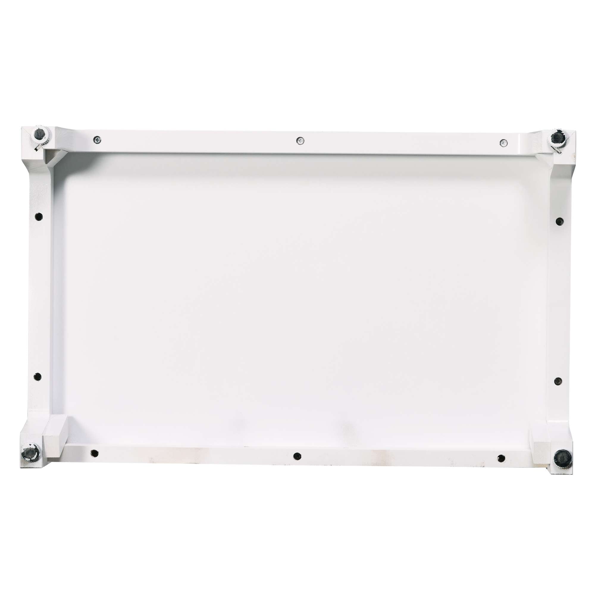 Plain white rectangular canvas frame with mounting hardware