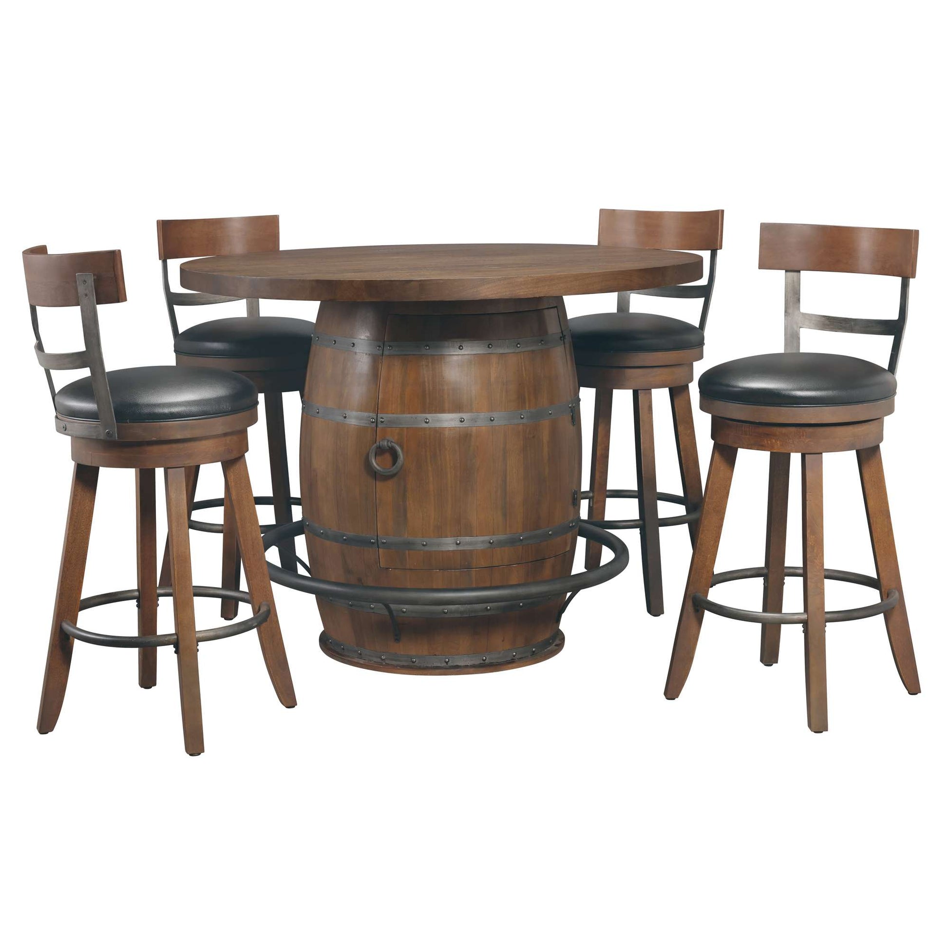 Tabouret de bar en forme de tonneau de whisky