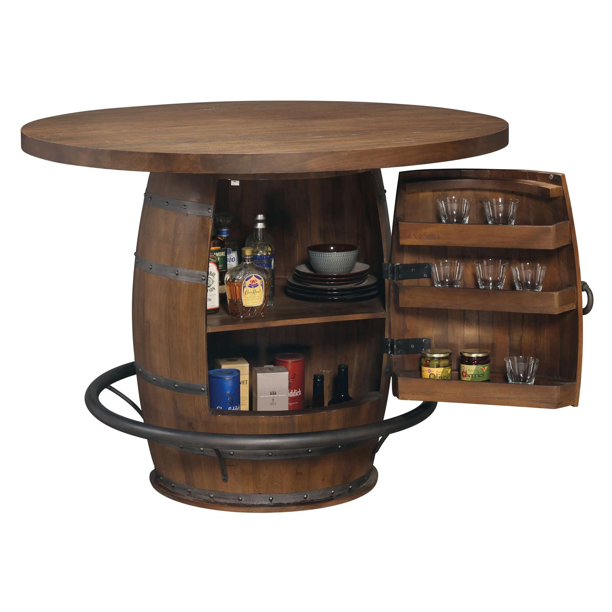 Table de pub en tonneau de whisky