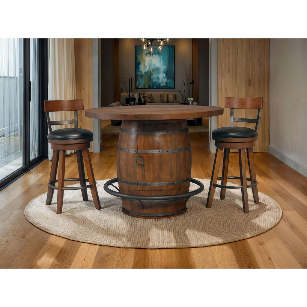 Tabouret de bar en forme de tonneau de whisky