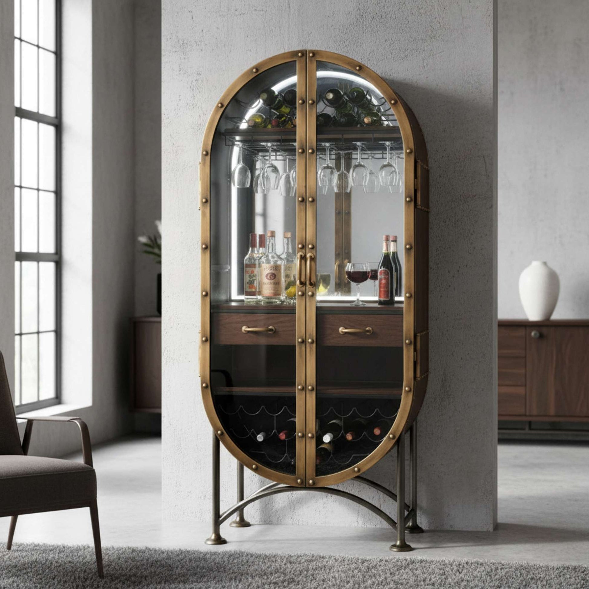 Boilermaker Wine & Bar Cabinet