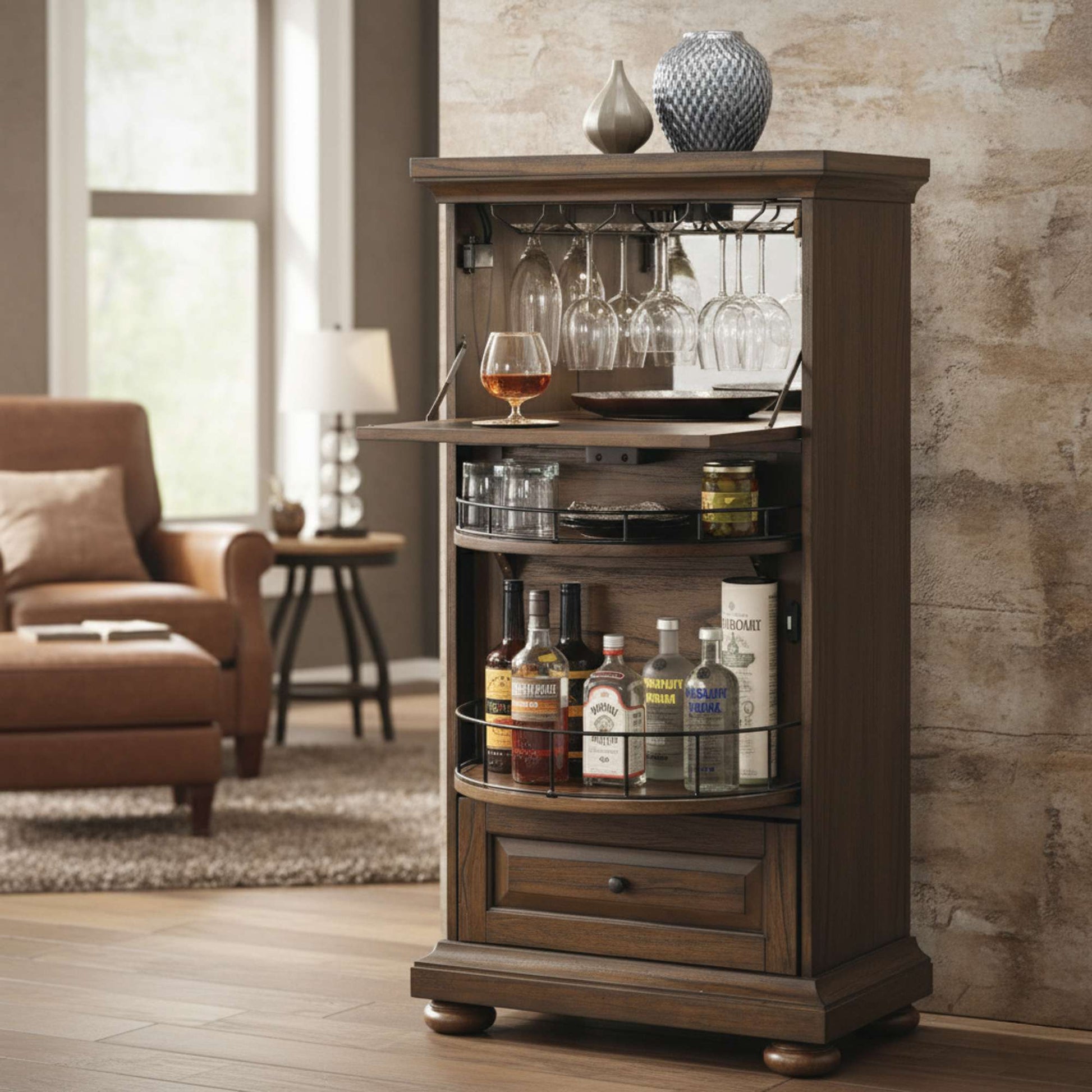 Cognac II Wine and Bar Cabinet