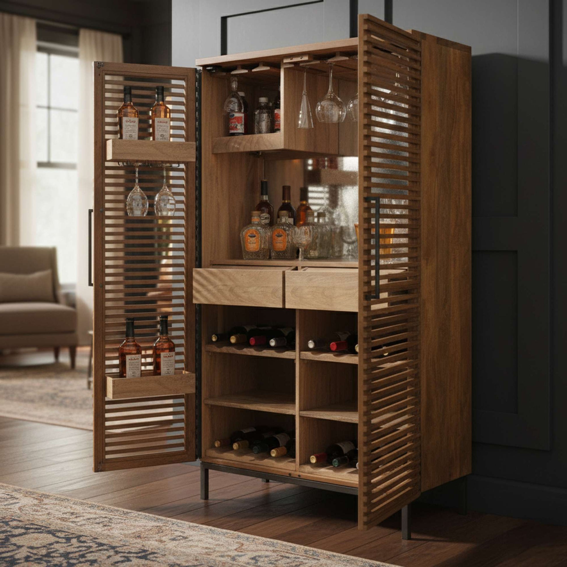 Nisha Wine & Bar Cabinet