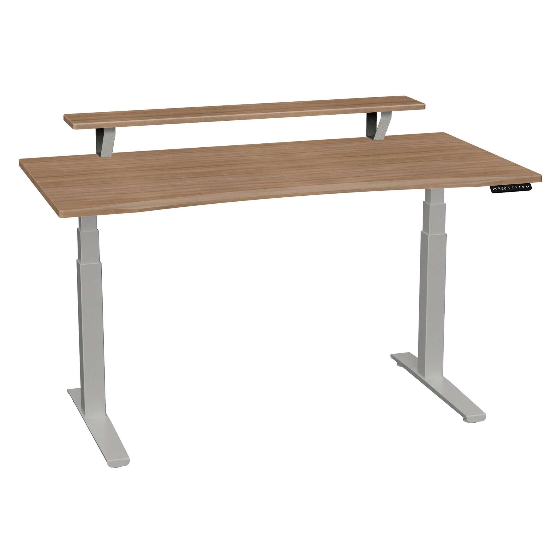 Bureau haut de gamme SmartMoves de 60 po avec étagère surélevée et base réglable en hauteur