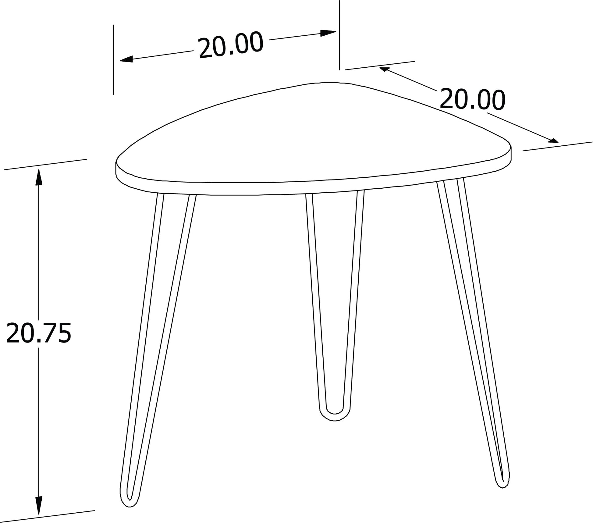 991062MP DesignerPly Triangle End Table: Natural Maple