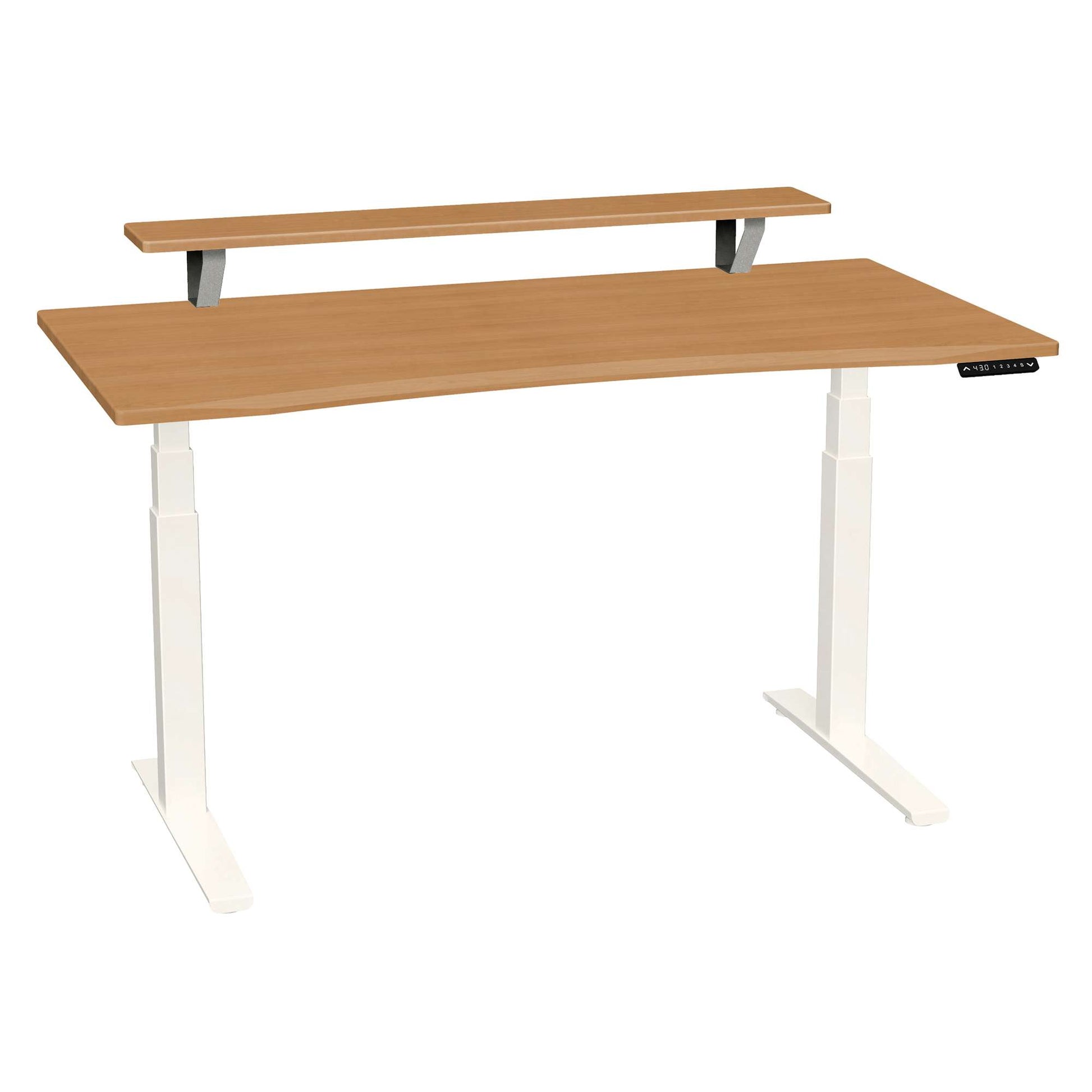 Bureau haut de gamme SmartMoves de 60 po avec étagère surélevée et base réglable en hauteur