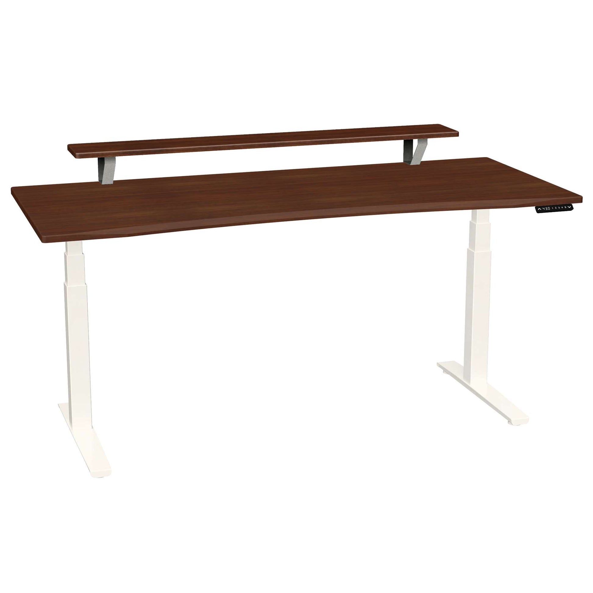 Bureau haut de gamme SmartMoves de 72 po avec étagère surélevée et base réglable en hauteur