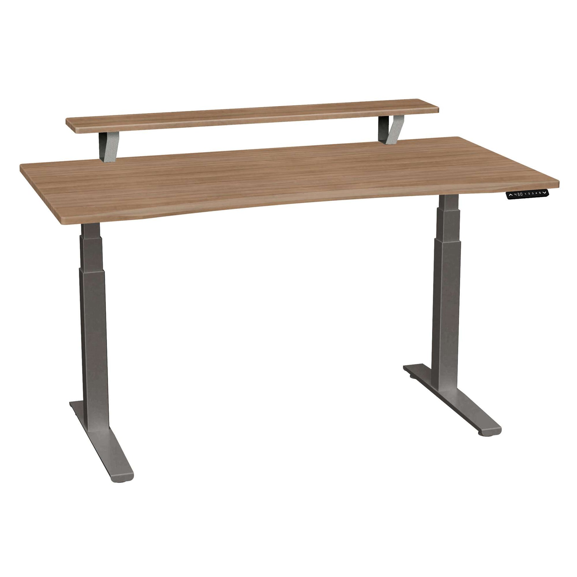 Bureau haut de gamme SmartMoves de 60 po avec étagère surélevée et base réglable en hauteur