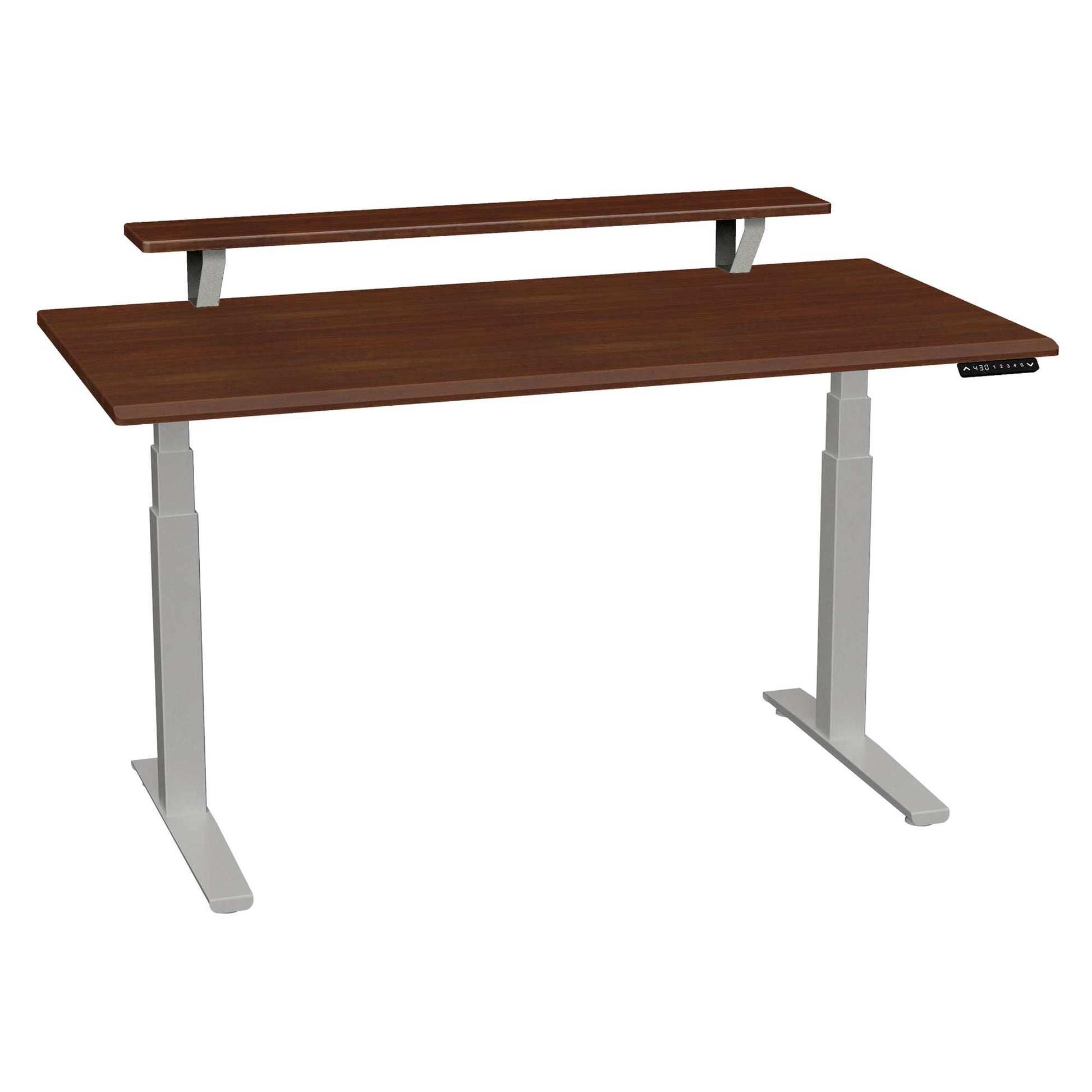 Bureau haut de gamme SmartMoves de 60 po avec étagère surélevée et base réglable en hauteur