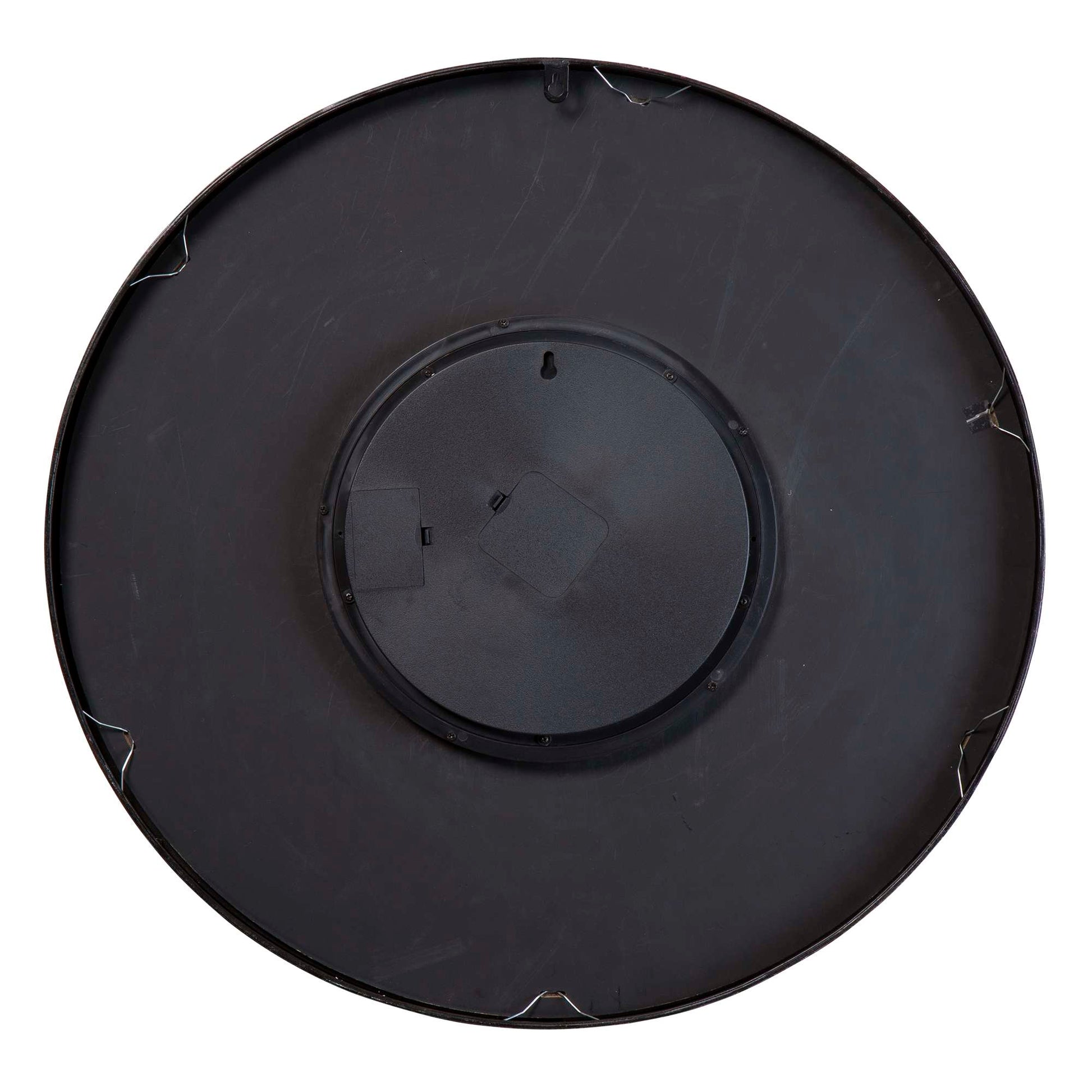 Top view of a black circular plate