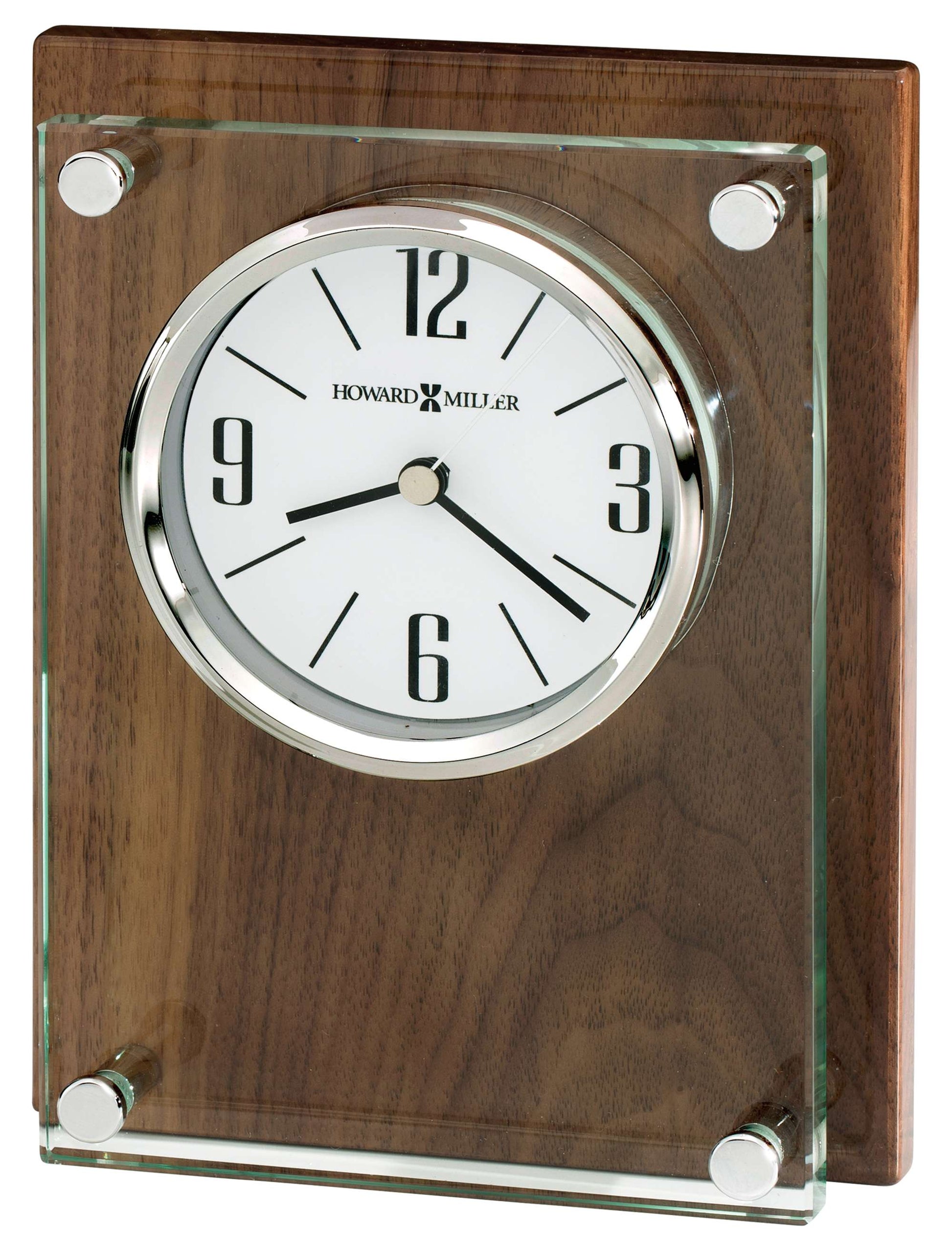 Wall clock with a wooden frame and glass front.