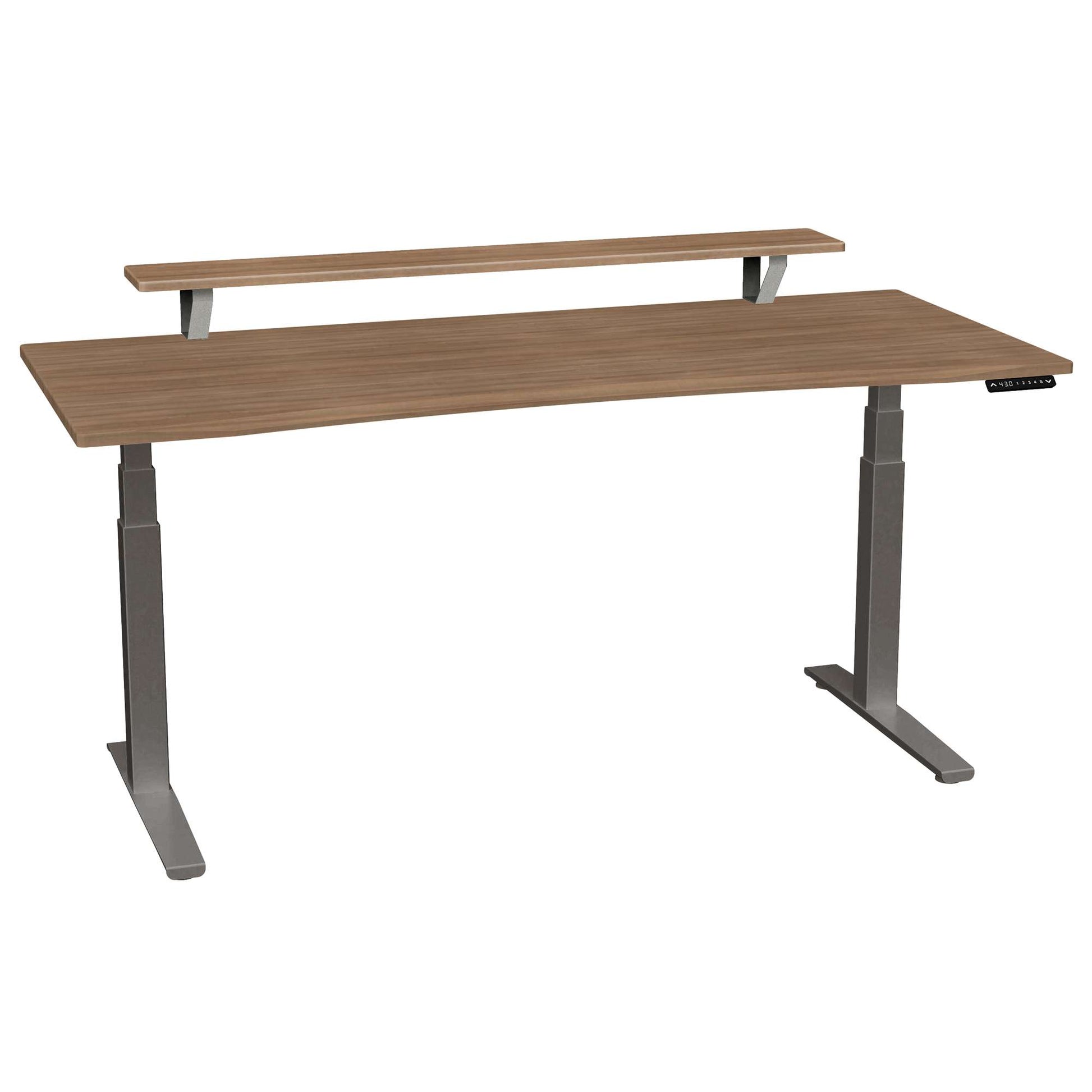 Bureau haut de gamme SmartMoves de 72 po avec étagère surélevée et base réglable en hauteur