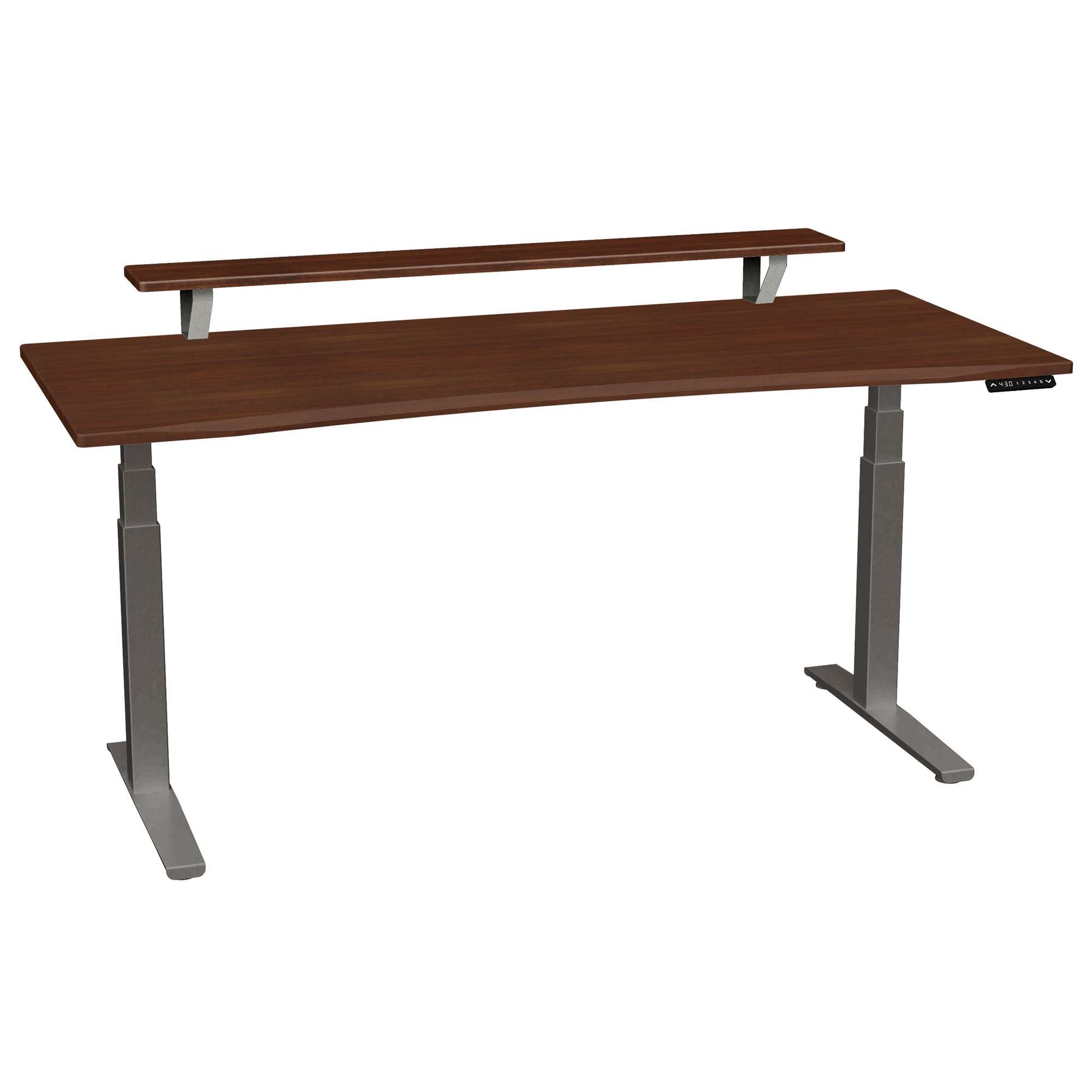 Bureau haut de gamme SmartMoves de 72 po avec étagère surélevée et base réglable en hauteur