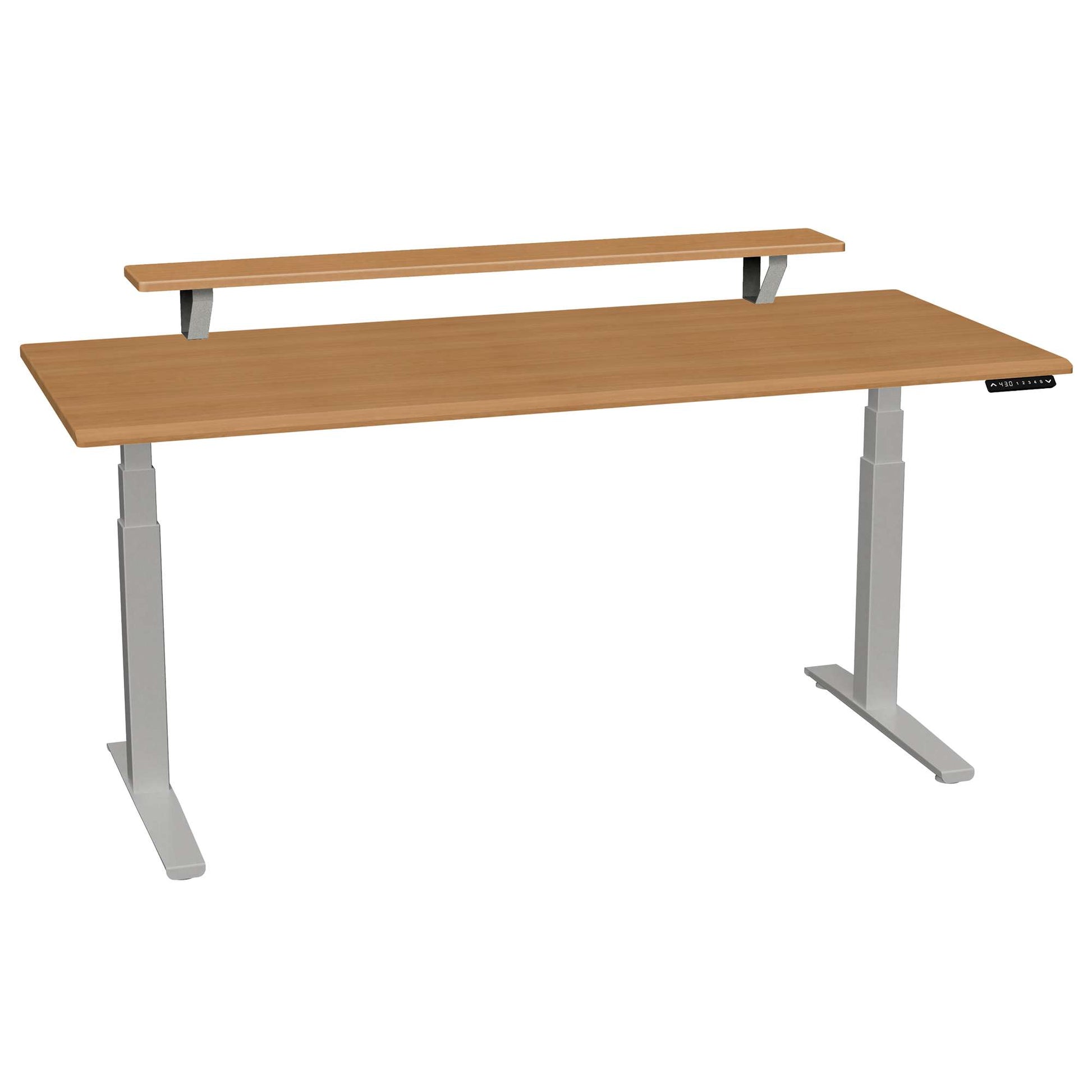 Bureau haut de gamme SmartMoves de 72 po avec étagère surélevée et base réglable en hauteur