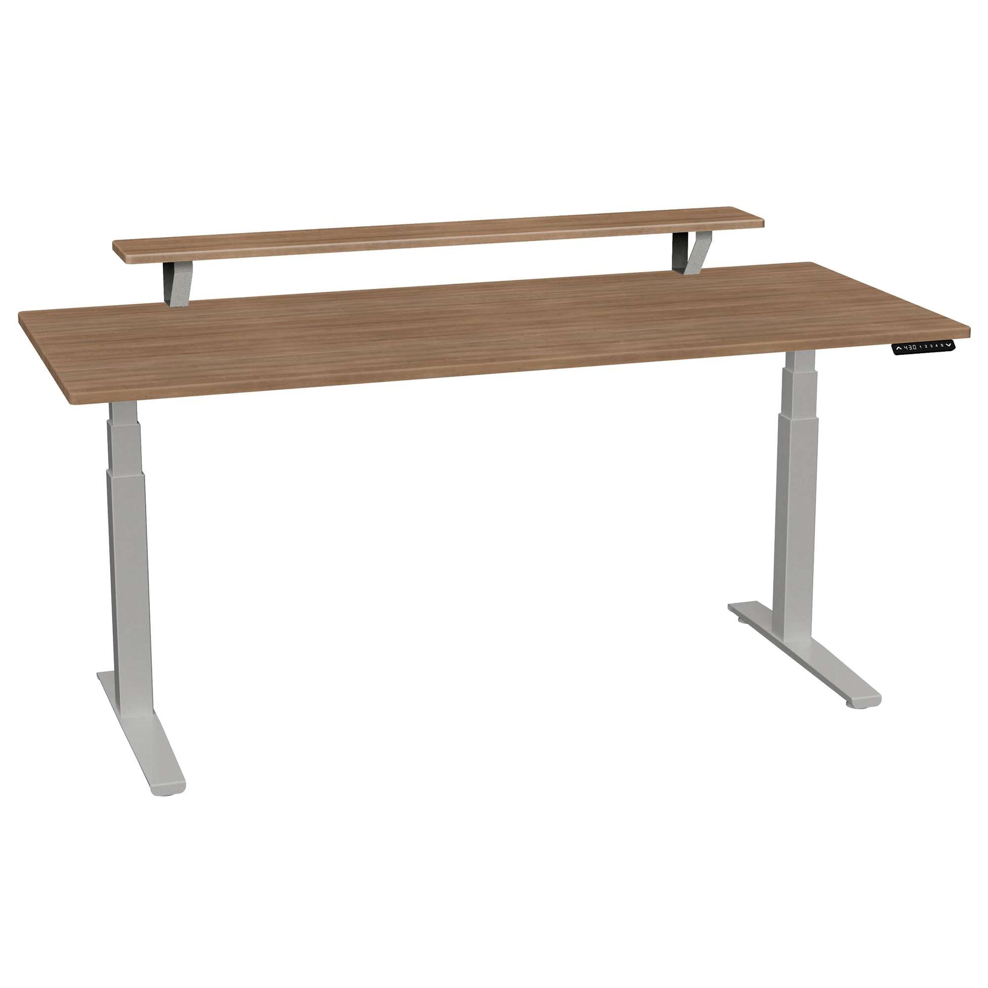 Bureau haut de gamme SmartMoves de 72 po avec étagère surélevée et base réglable en hauteur