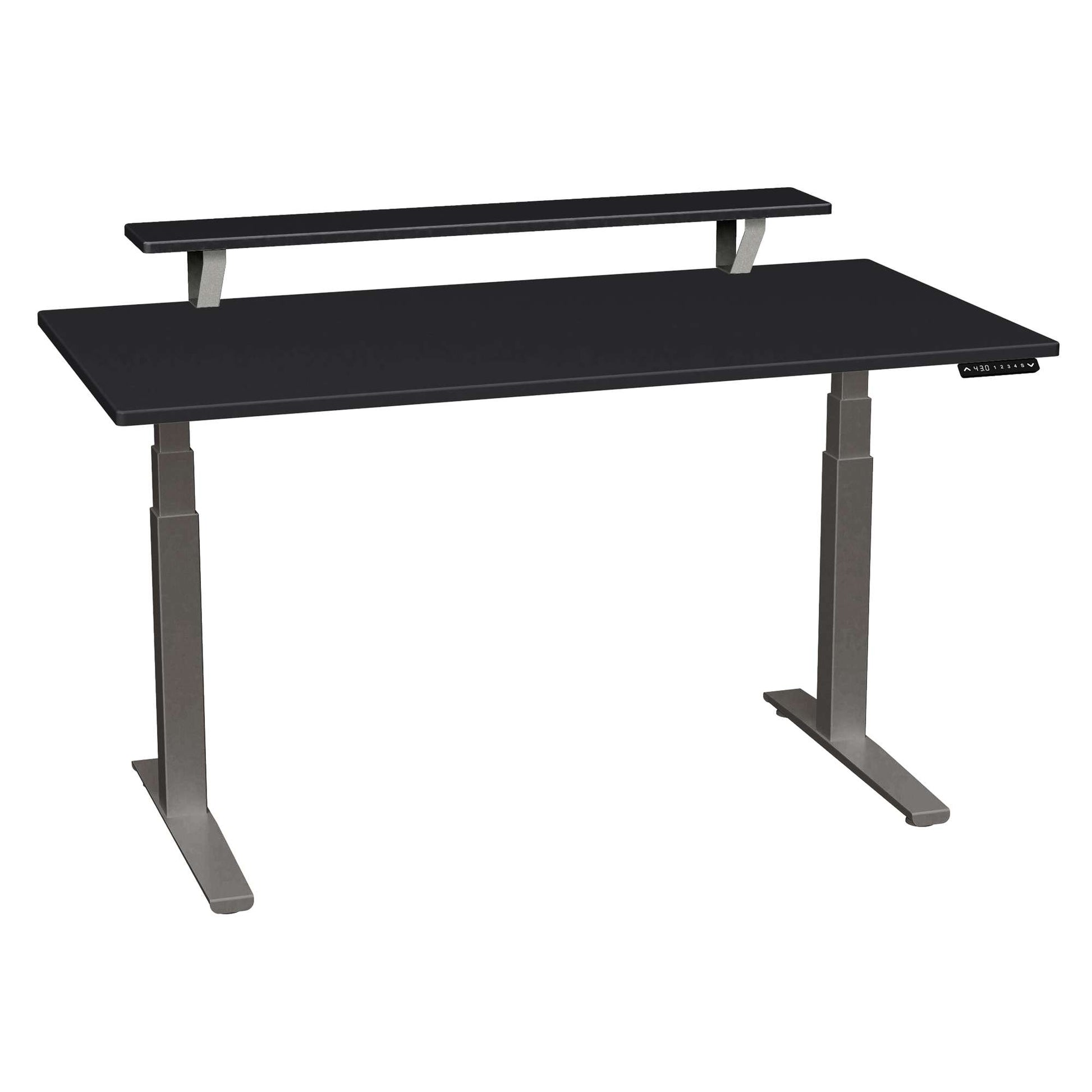 Bureau SmartMoves de 60 po avec étagère surélevée et base réglable en hauteur