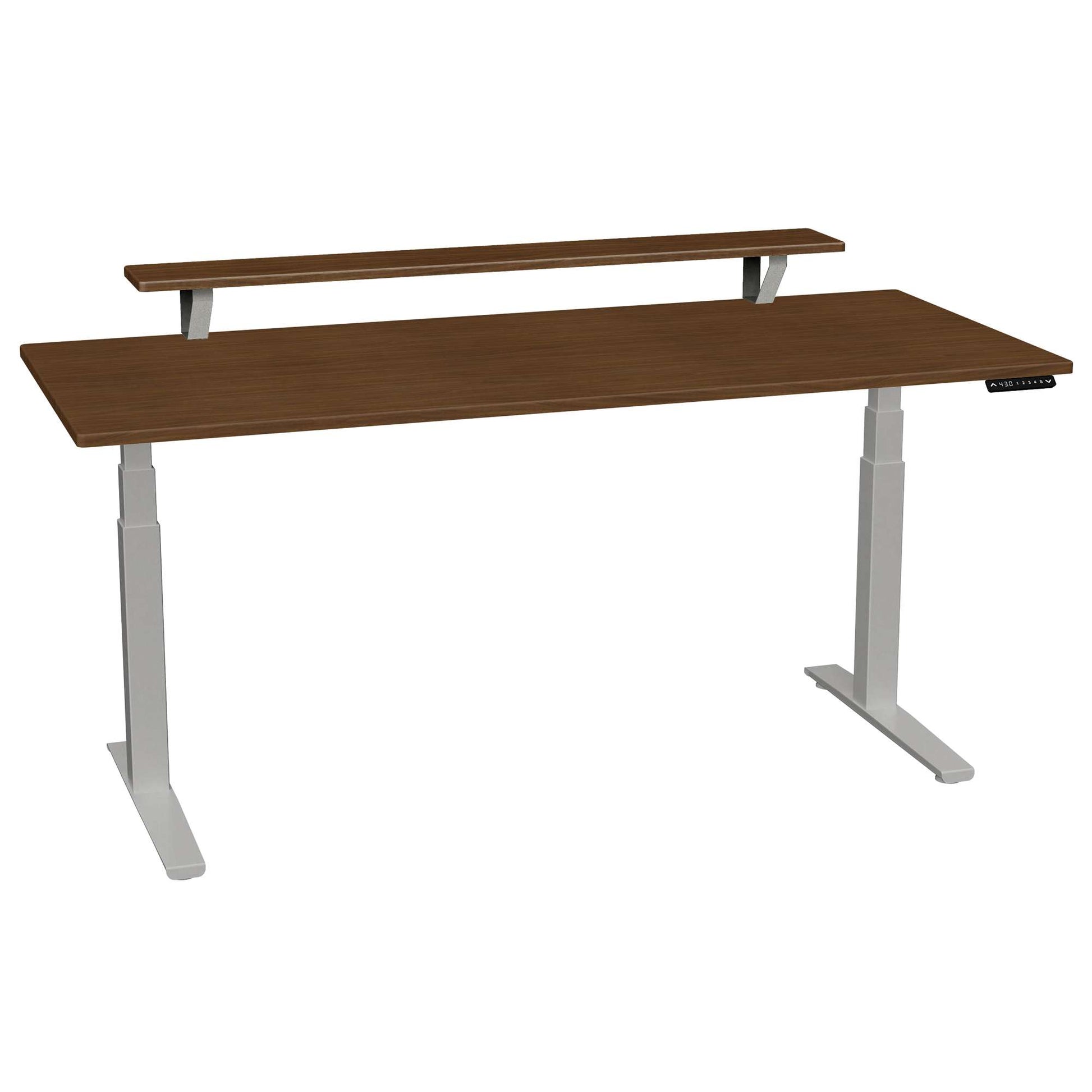 Bureau haut de gamme SmartMoves de 72 po avec étagère surélevée et base réglable en hauteur