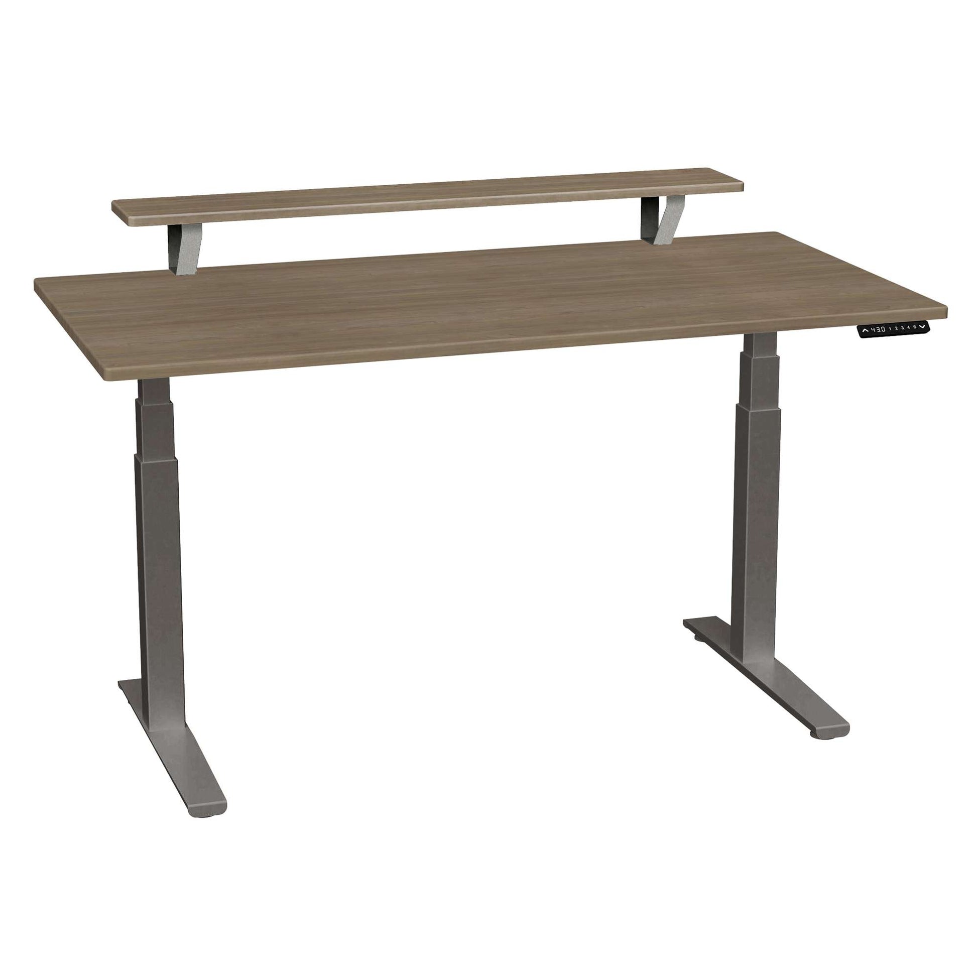 Bureau haut de gamme SmartMoves de 60 po avec étagère surélevée et base réglable en hauteur