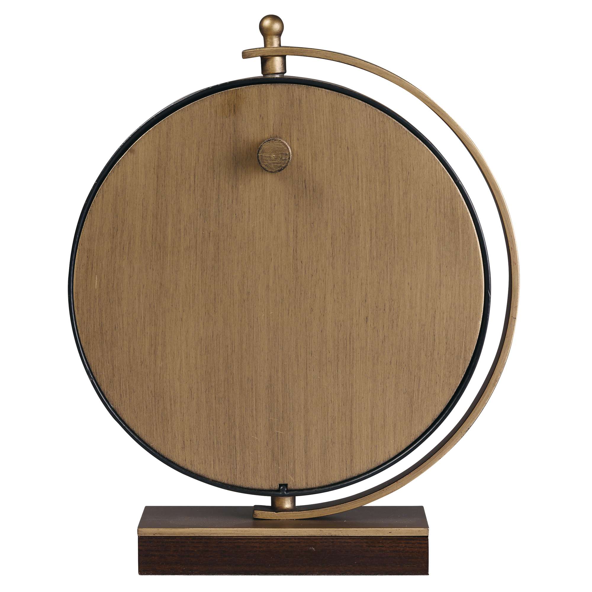 Decorative globe sculpture with a wooden base