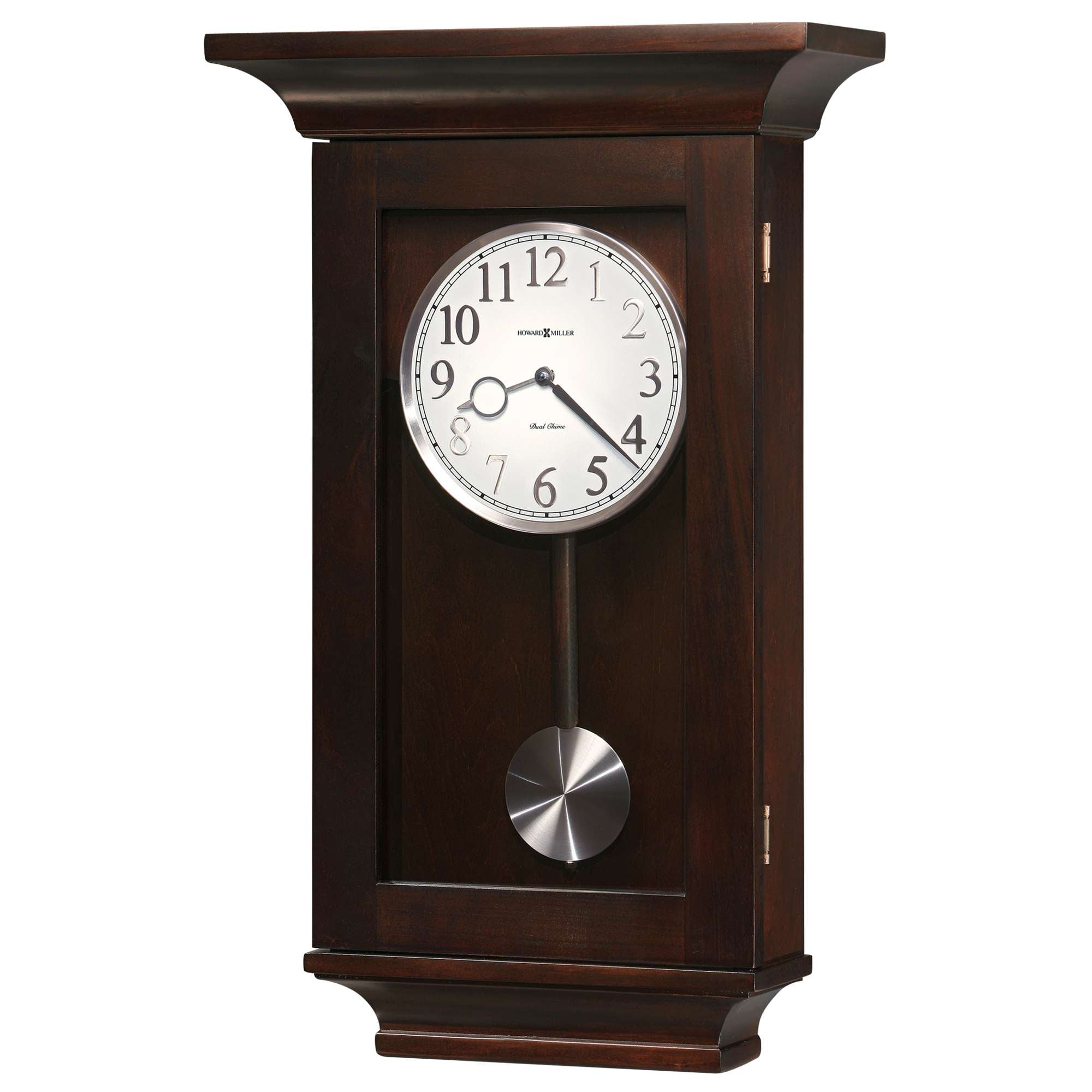 Wall clock with a wooden frame and a round face