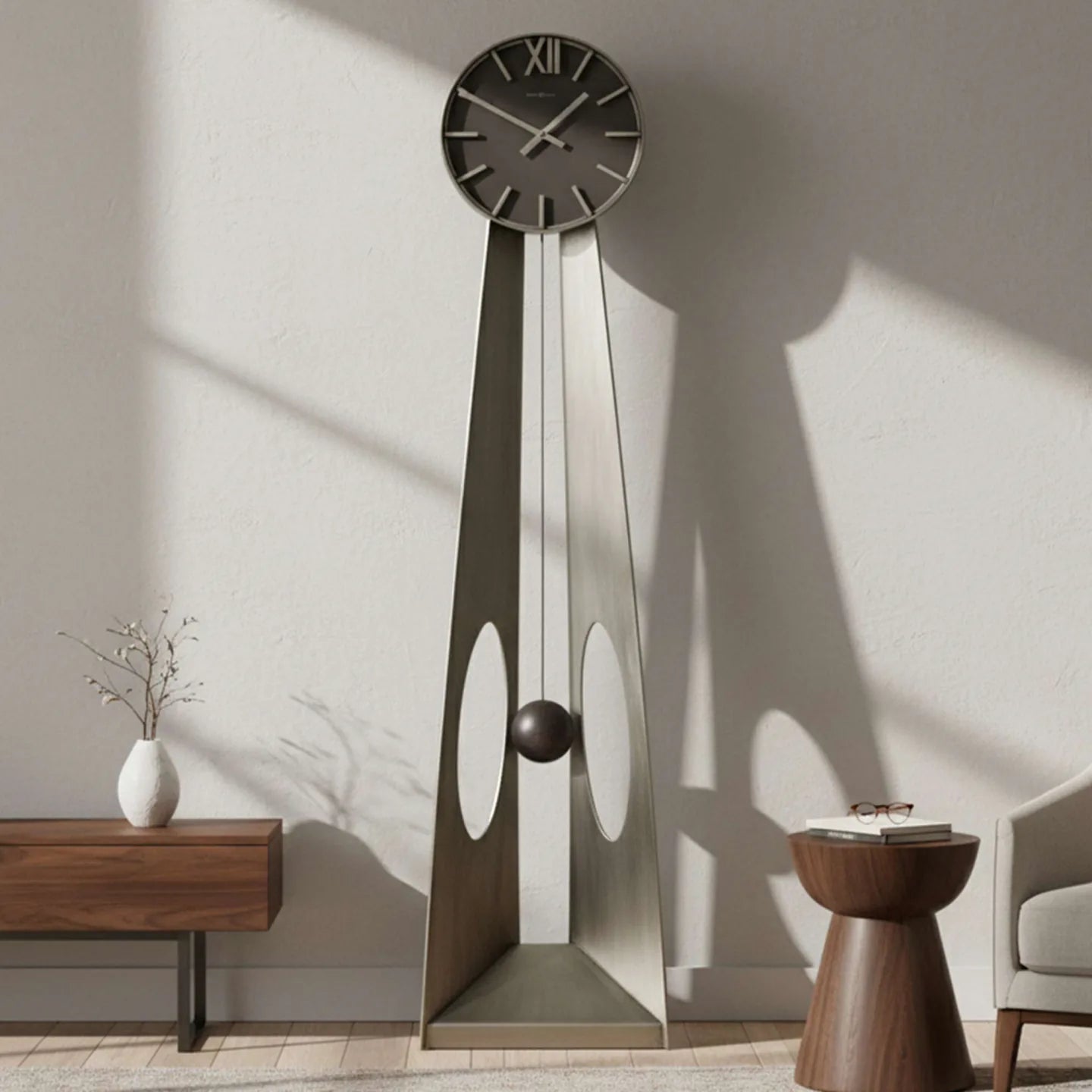Howard Miller Odie Grandfather Clock, 74-inch, in a styled room