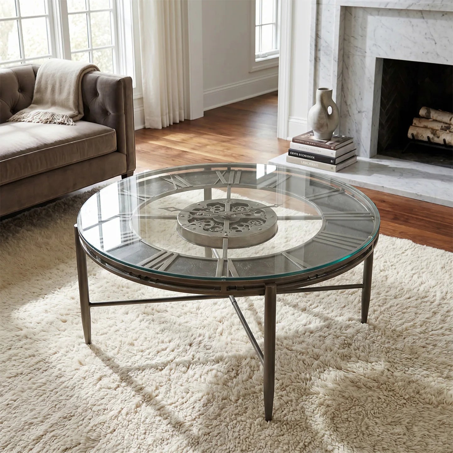 Howard Miller Elon Clock Table, 42-inch, in a styled room