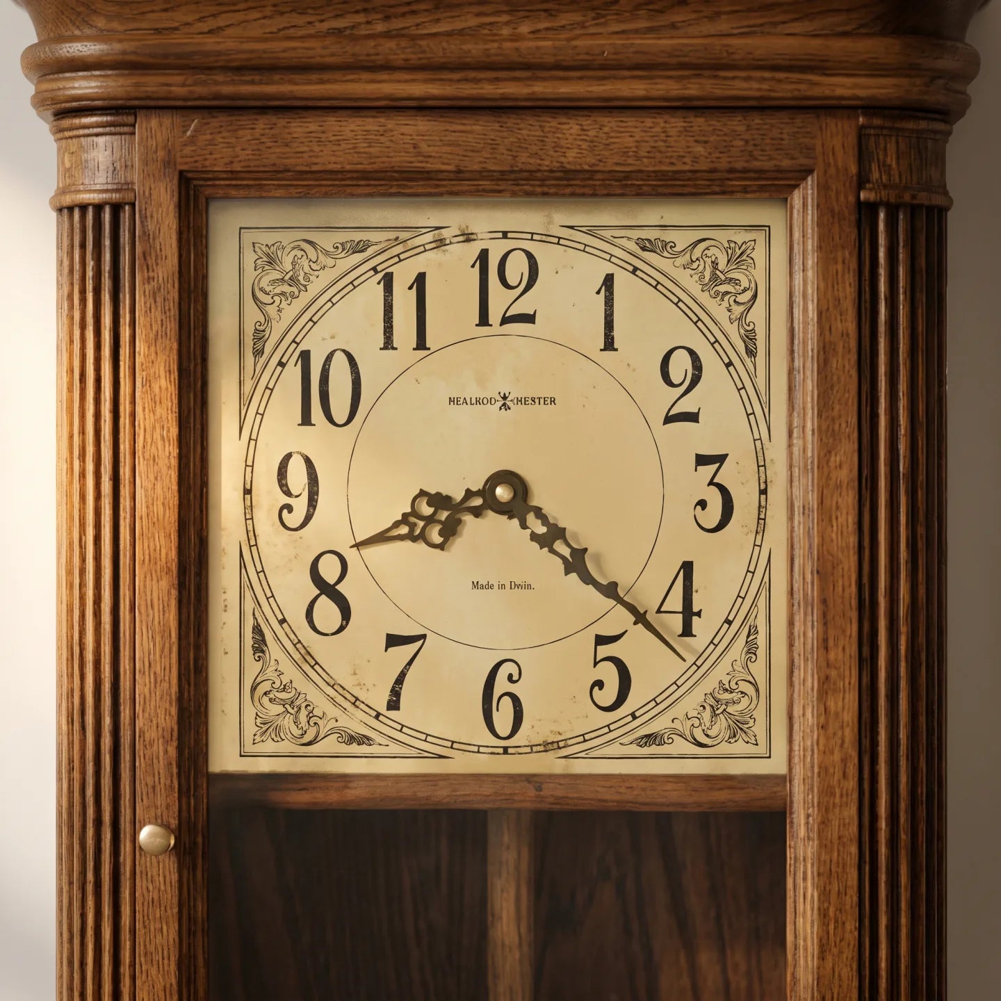 Howard Miller Westbrook Wall Clock, close-up of the dial and finish detail