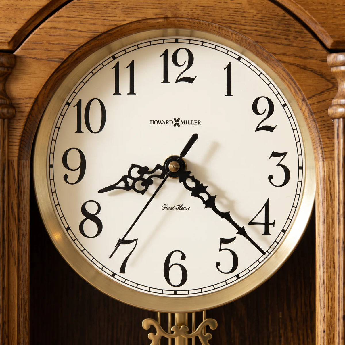 Howard Miller Amanda Wall Clock, close-up of the dial and finish detail