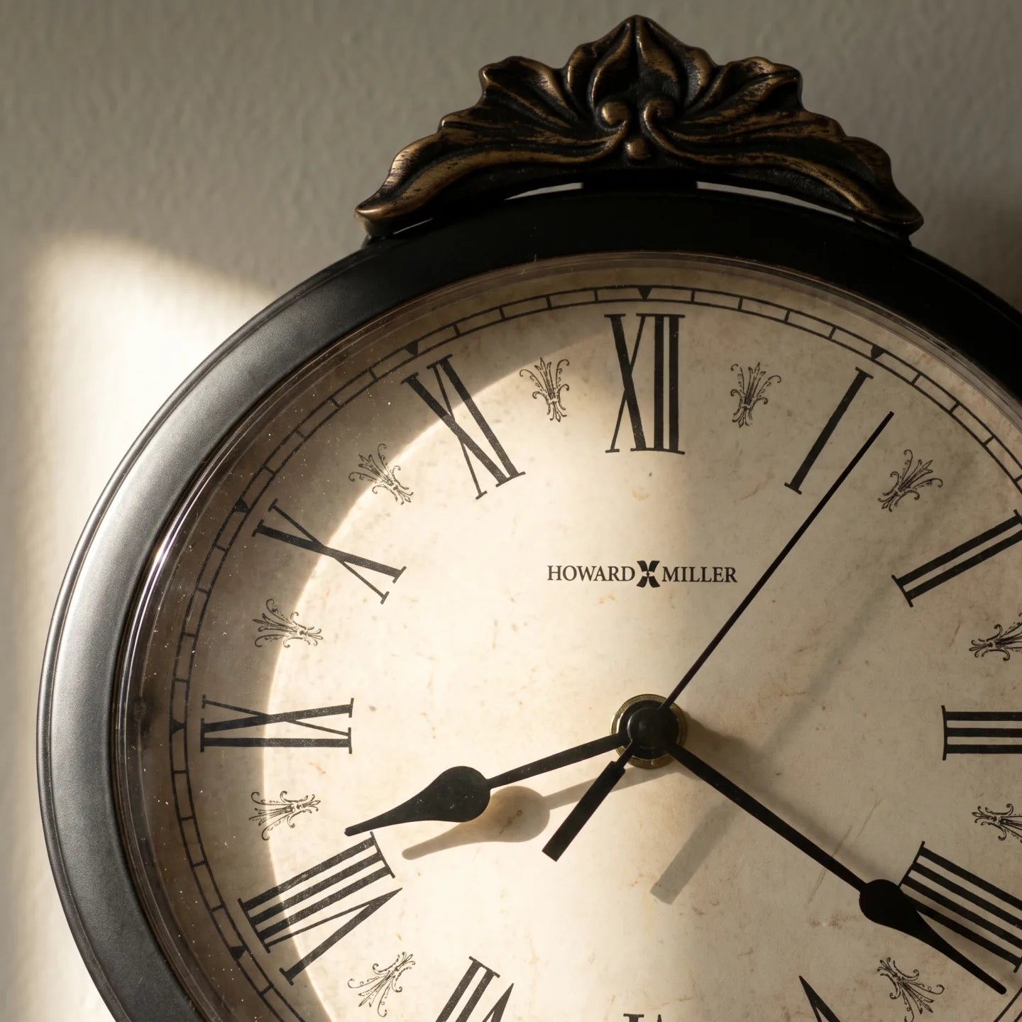 Howard Miller Paulina Wall Clock, close-up of the dial and finish detail