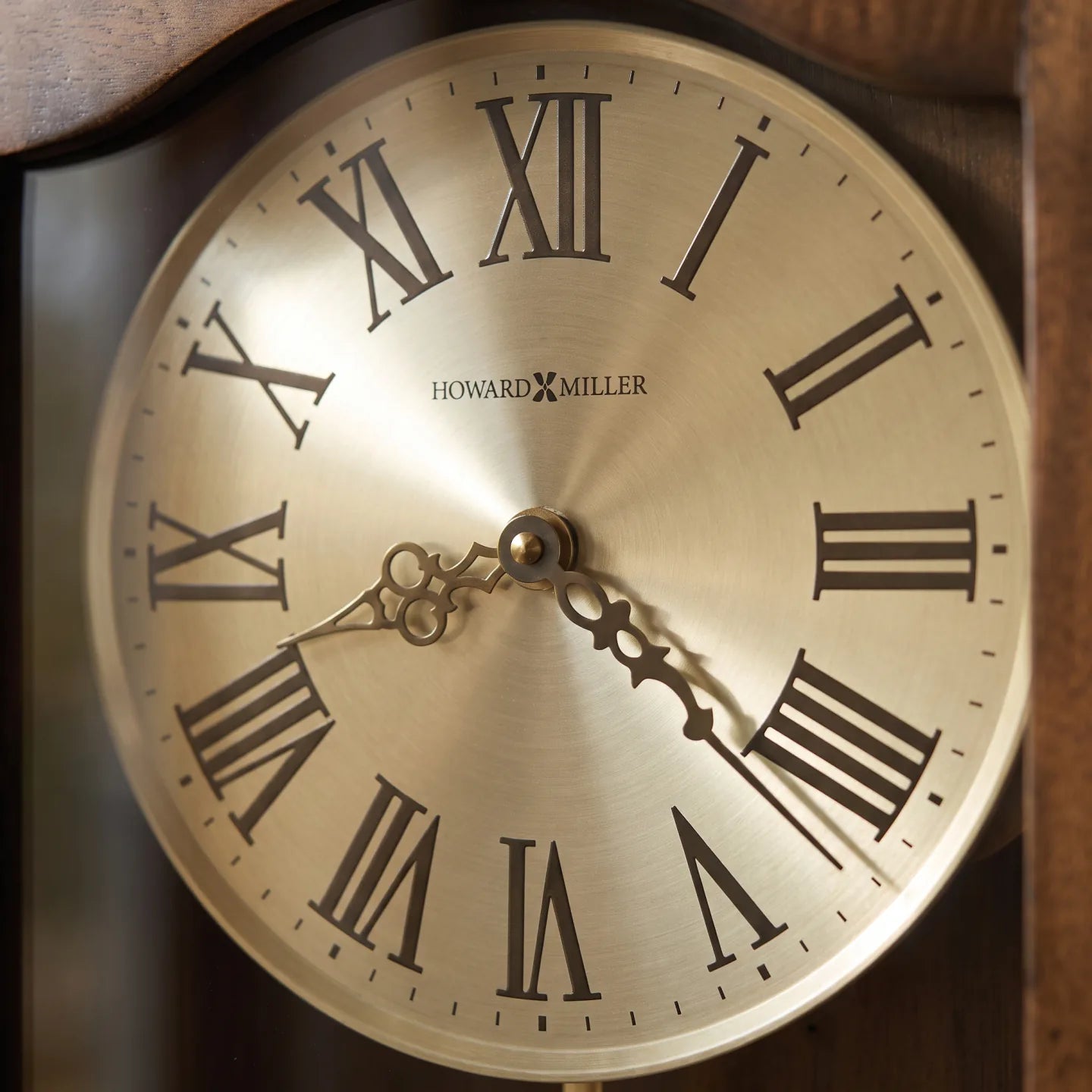 Howard Miller Agatha Wall Clock, close-up of the dial and finish detail