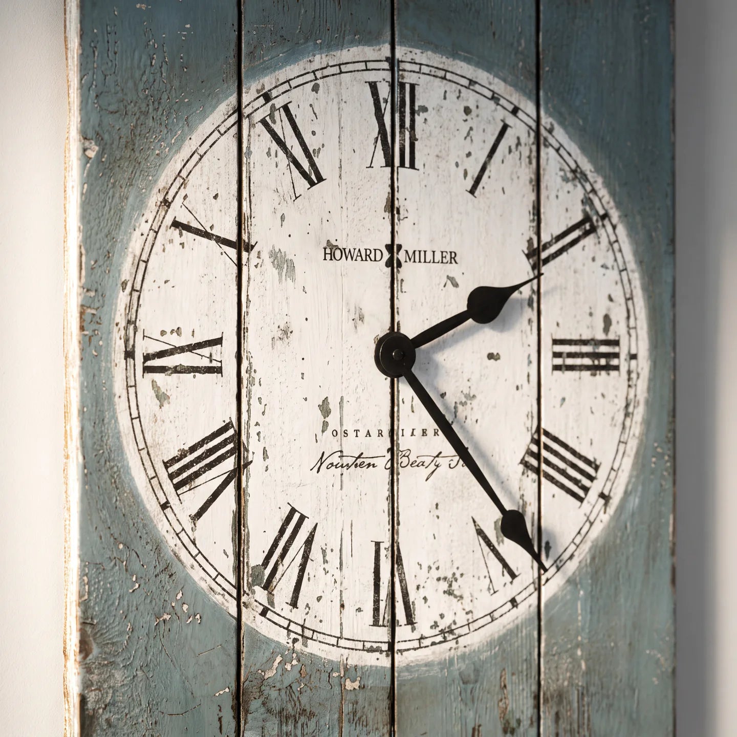 Howard Miller Mack Road Wall Clock, close-up of the dial and finish detail