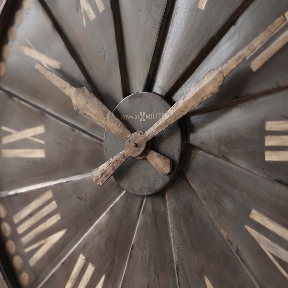 Howard Miller Stockard Wall Clock, close-up of the dial and finish detail