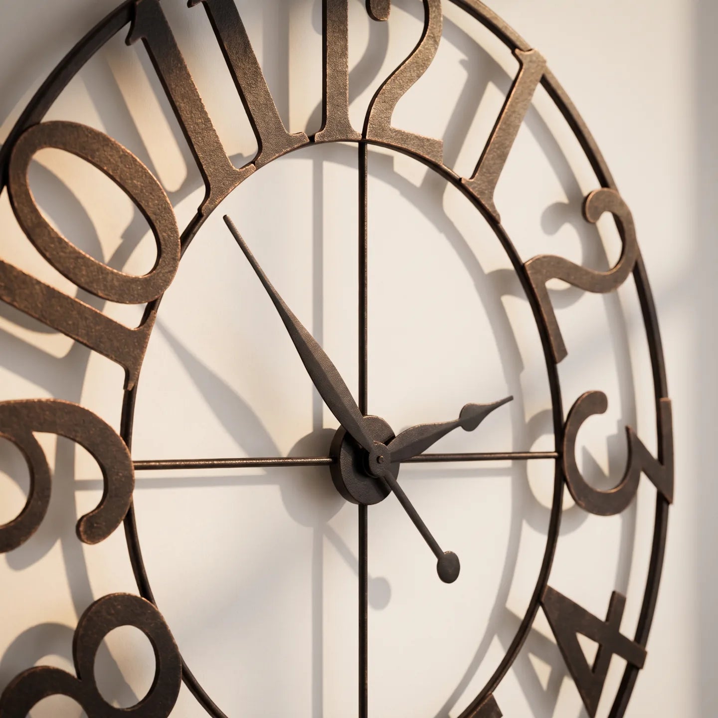 Howard Miller Felipe Wall Clock, close-up of the dial and finish detail