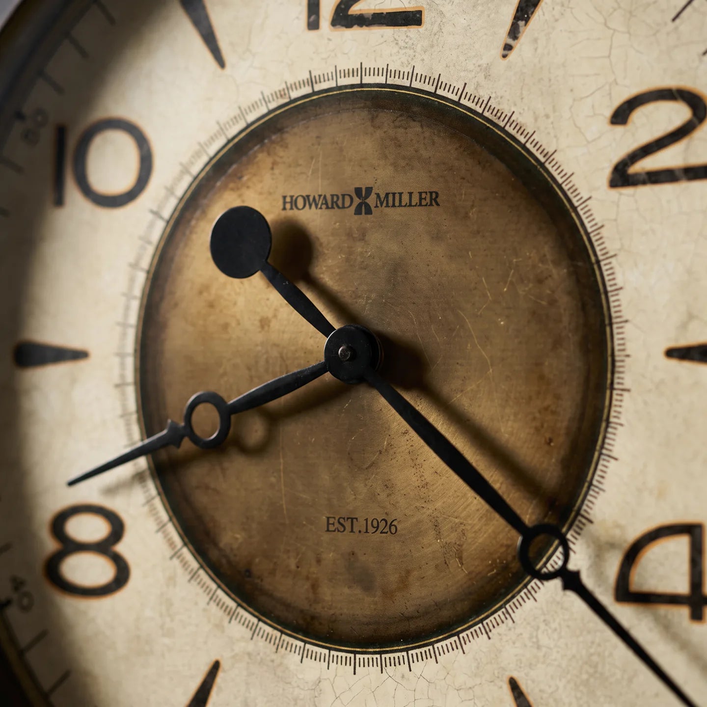 Howard Miller Kayden Gallery Wall Clock, close-up of the dial and finish detail