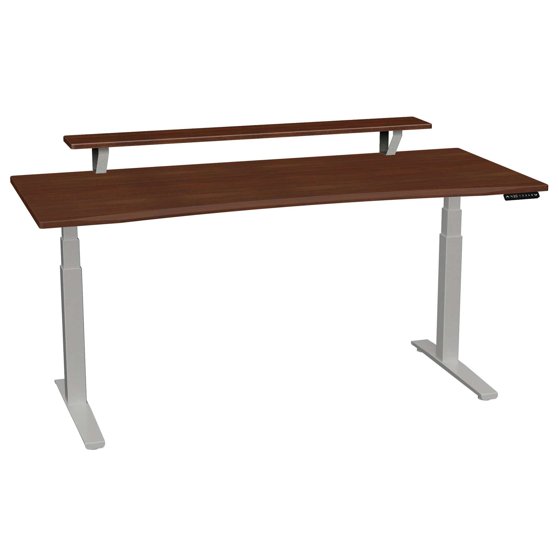 Bureau haut de gamme SmartMoves de 72 po avec étagère surélevée et base réglable en hauteur