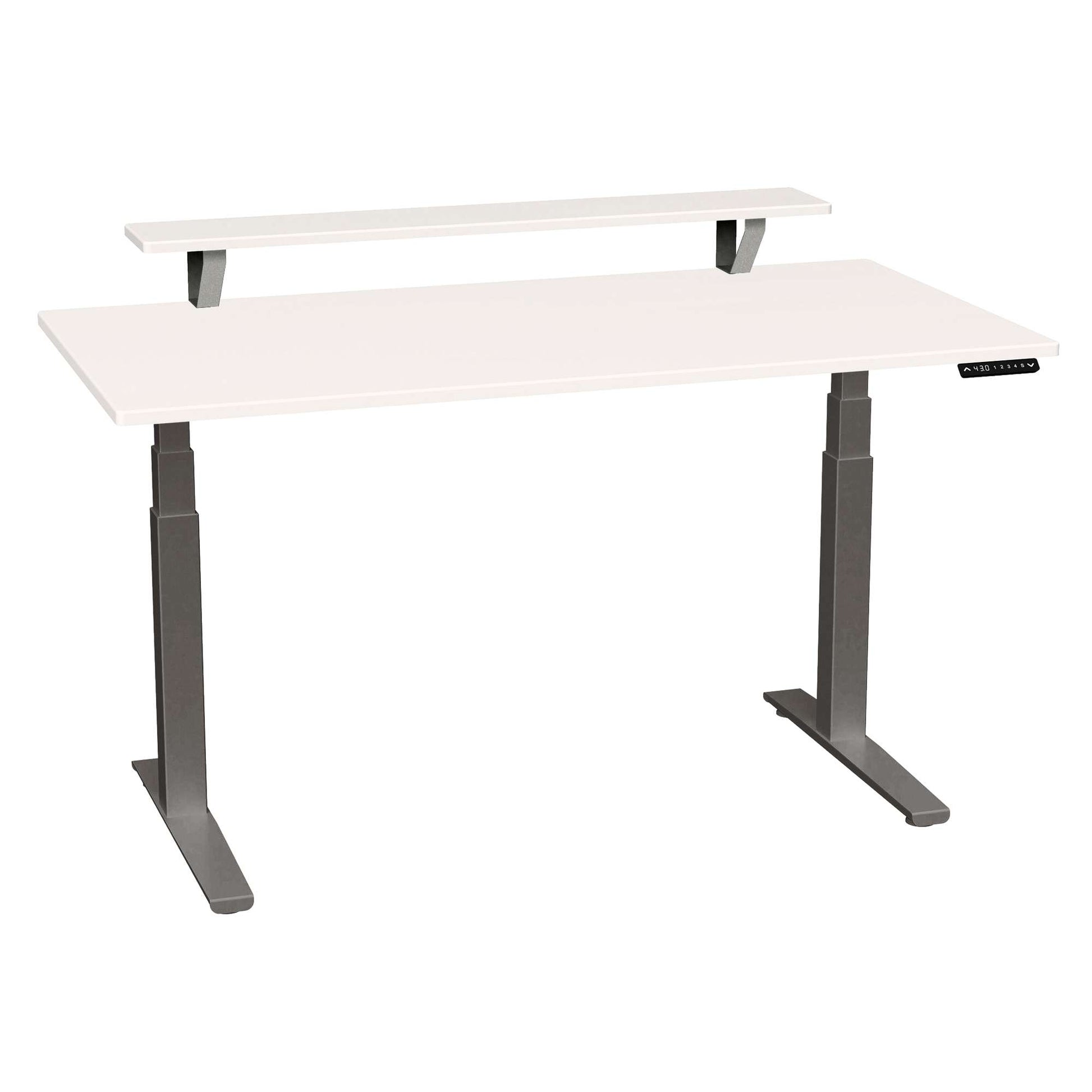 Bureau SmartMoves de 60 po avec étagère surélevée et base réglable en hauteur