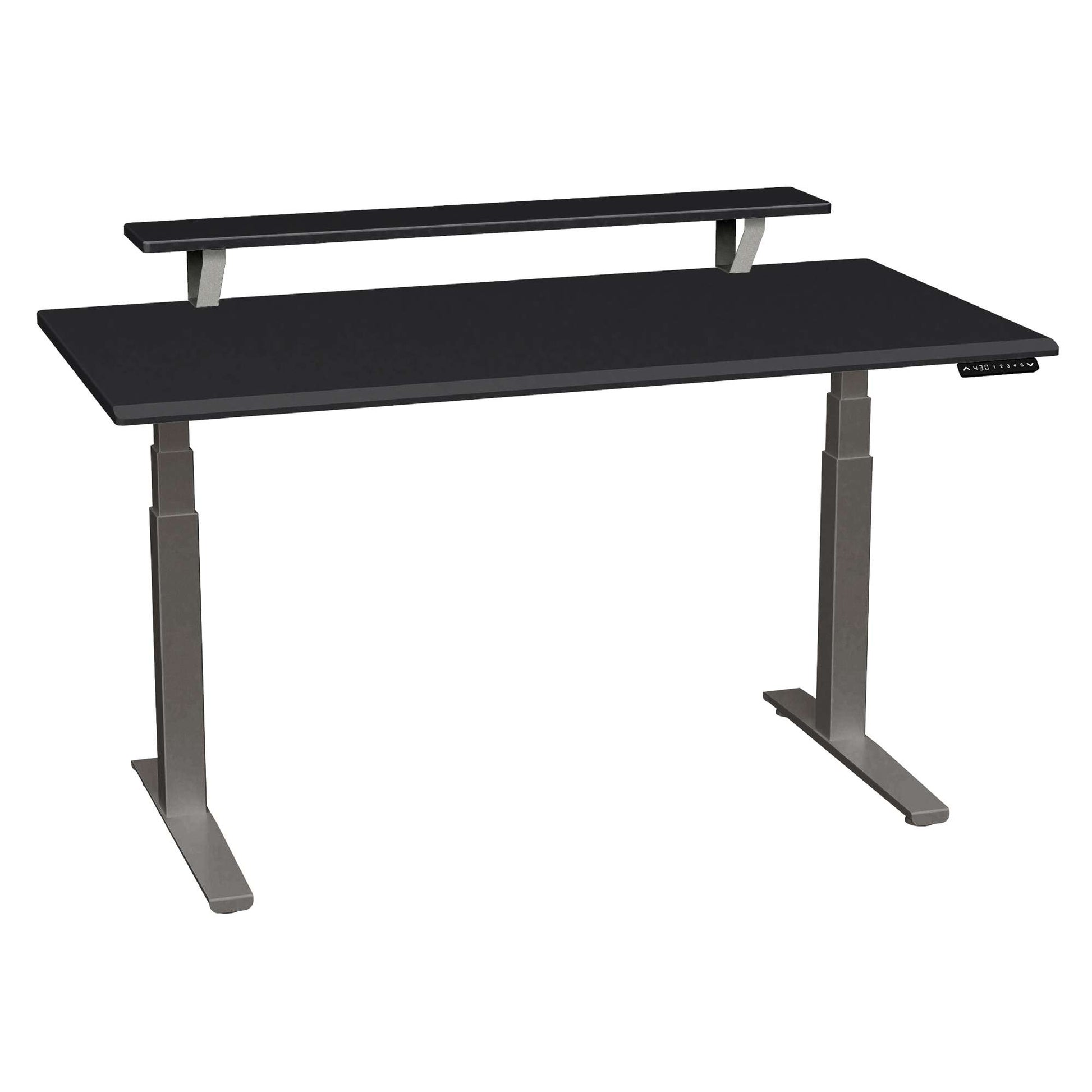 Bureau SmartMoves de 60 po avec étagère surélevée et base réglable en hauteur