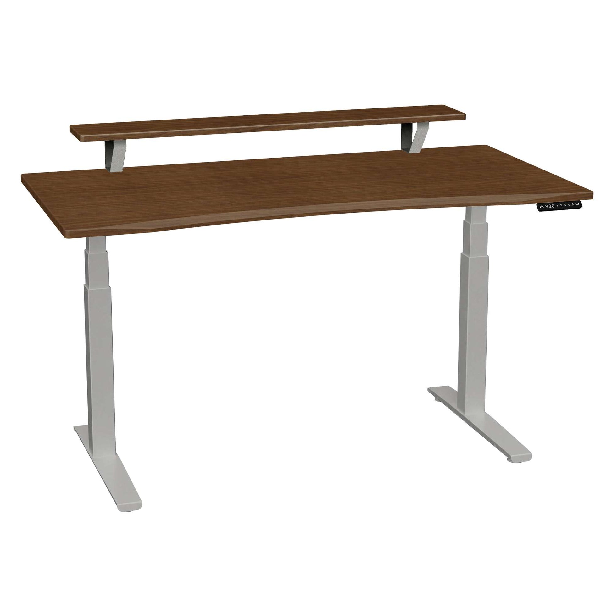 Bureau haut de gamme SmartMoves de 60 po avec étagère surélevée et base réglable en hauteur