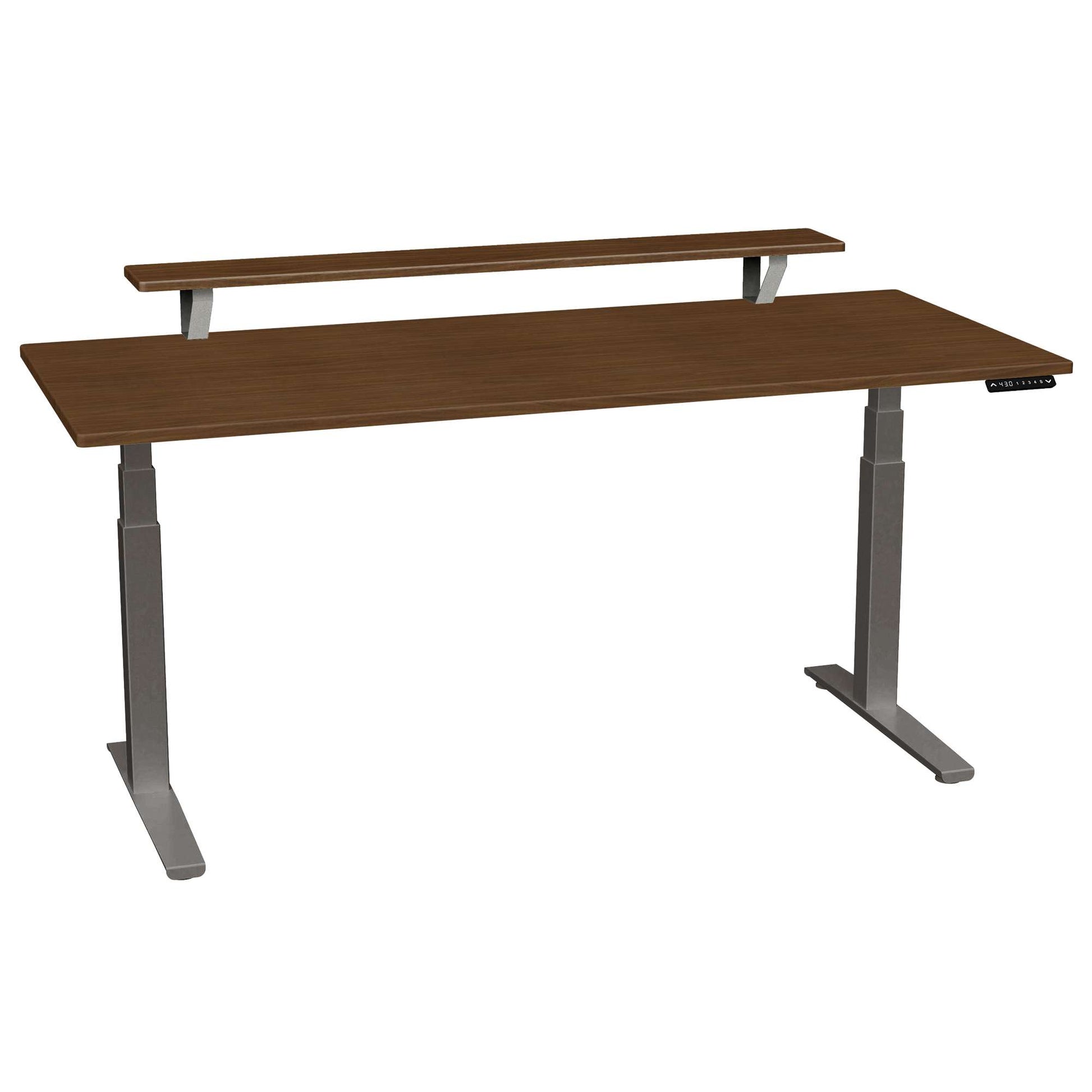 Bureau haut de gamme SmartMoves de 72 po avec étagère surélevée et base réglable en hauteur