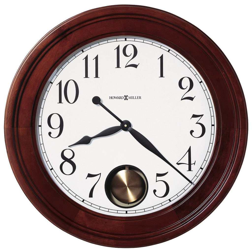Wall clock with wooden frame and classic white face