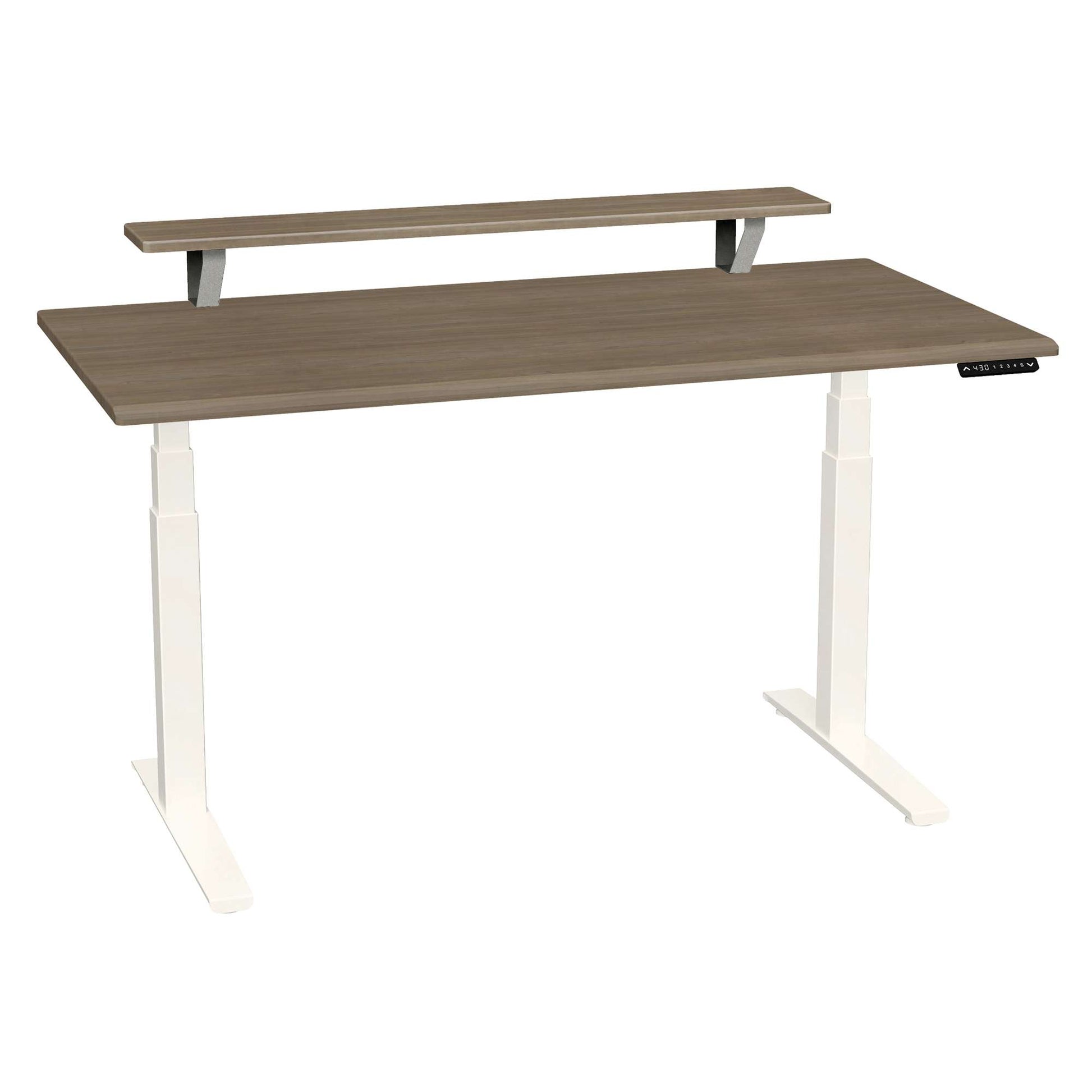 Bureau haut de gamme SmartMoves de 60 po avec étagère surélevée et base réglable en hauteur