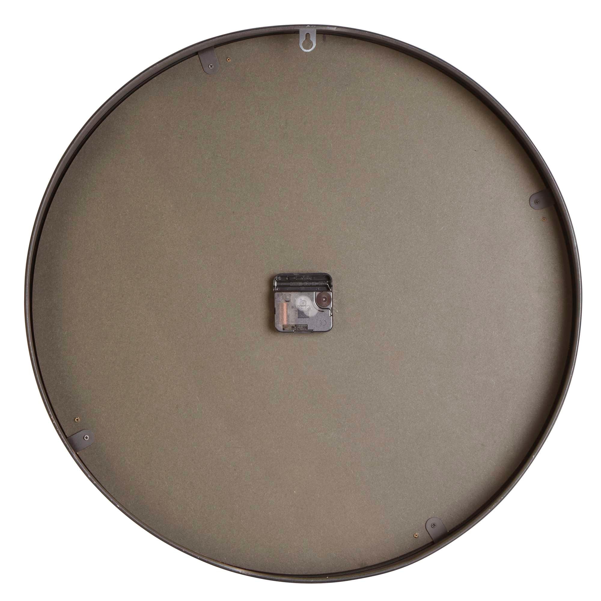 Back view of a round wall clock