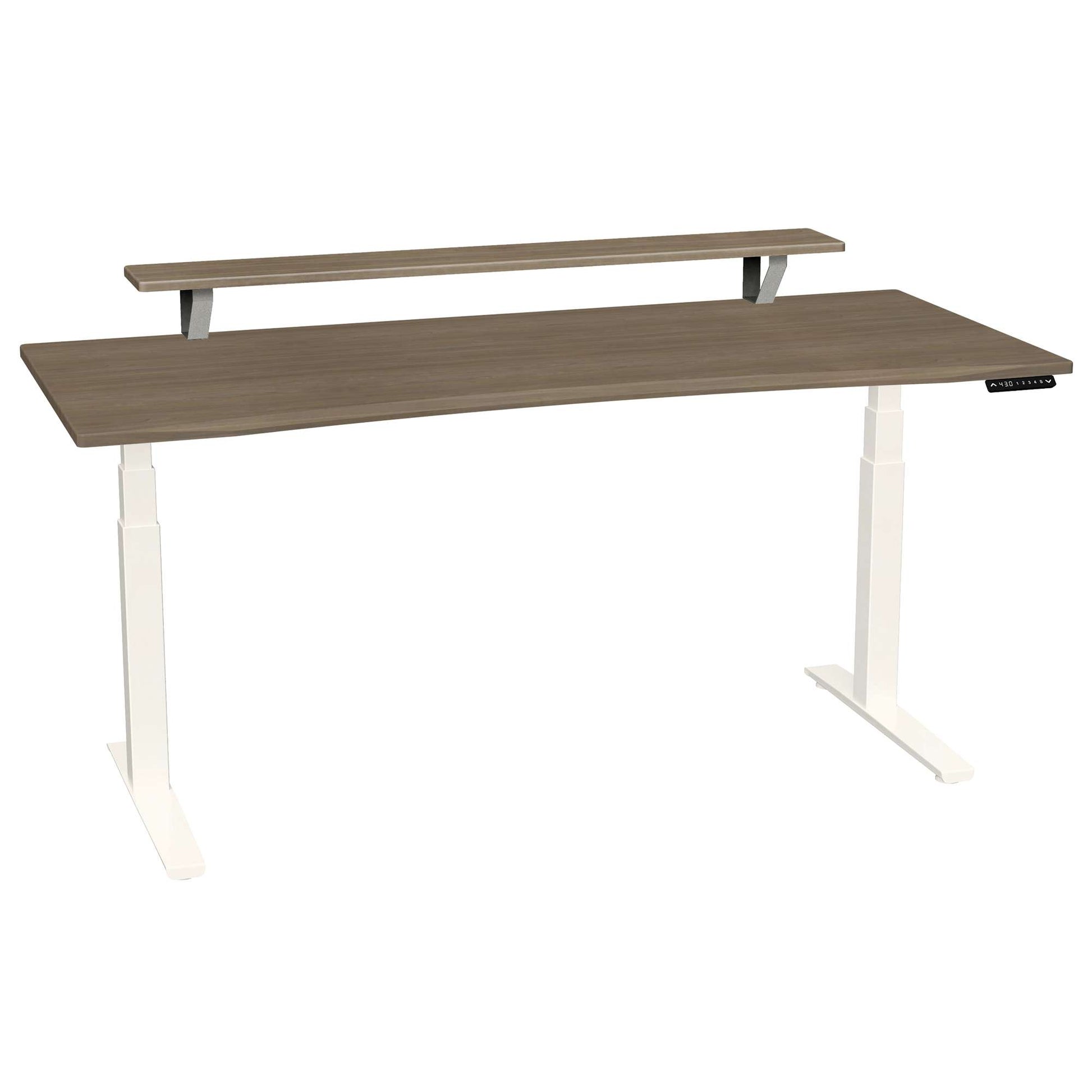 Bureau haut de gamme SmartMoves de 72 po avec étagère surélevée et base réglable en hauteur
