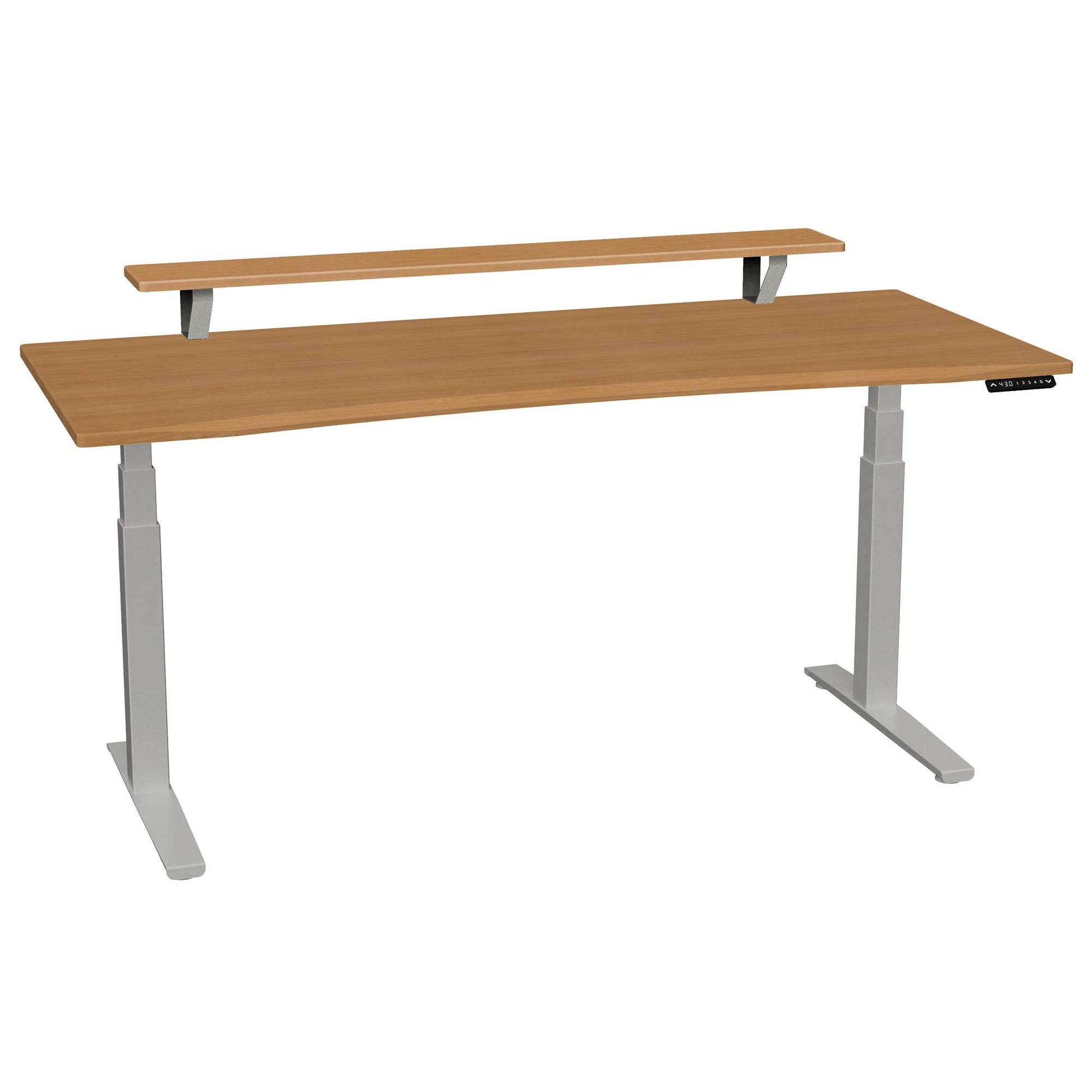 Bureau haut de gamme SmartMoves de 72 po avec étagère surélevée et base réglable en hauteur