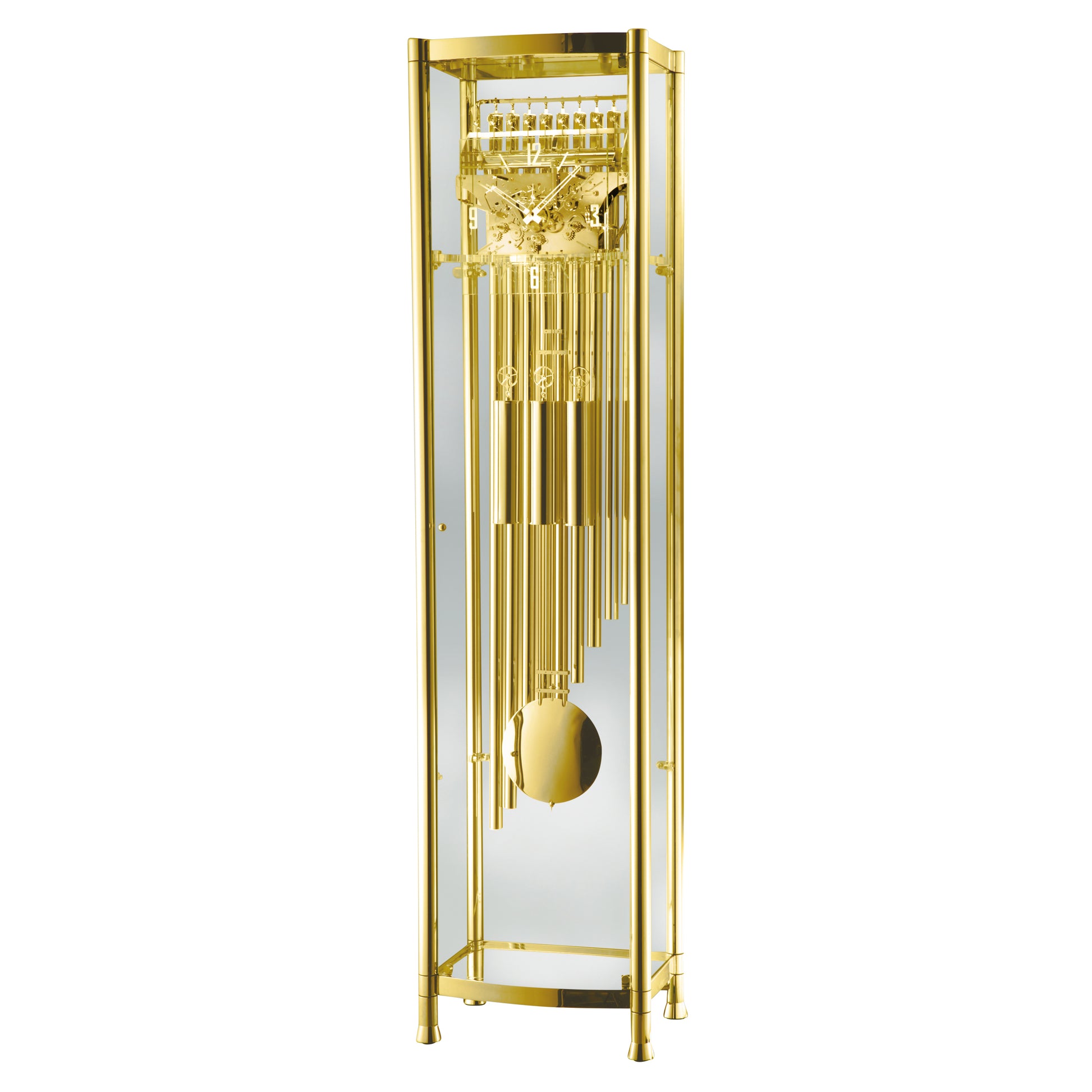 Kieninger Grandfather Clock with Gold Plated Frame