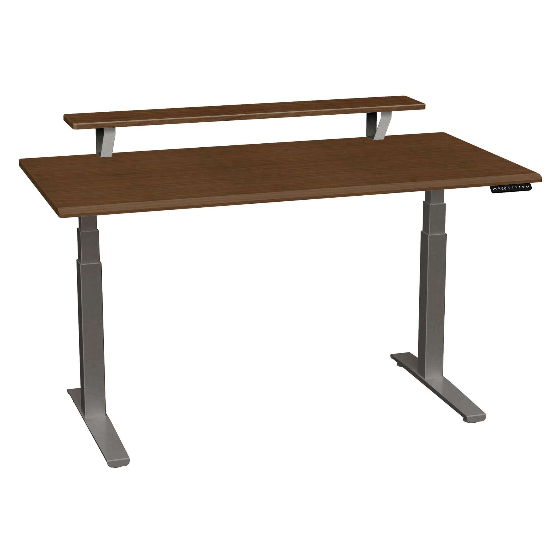 Bureau haut de gamme SmartMoves de 60 po avec étagère surélevée et base réglable en hauteur