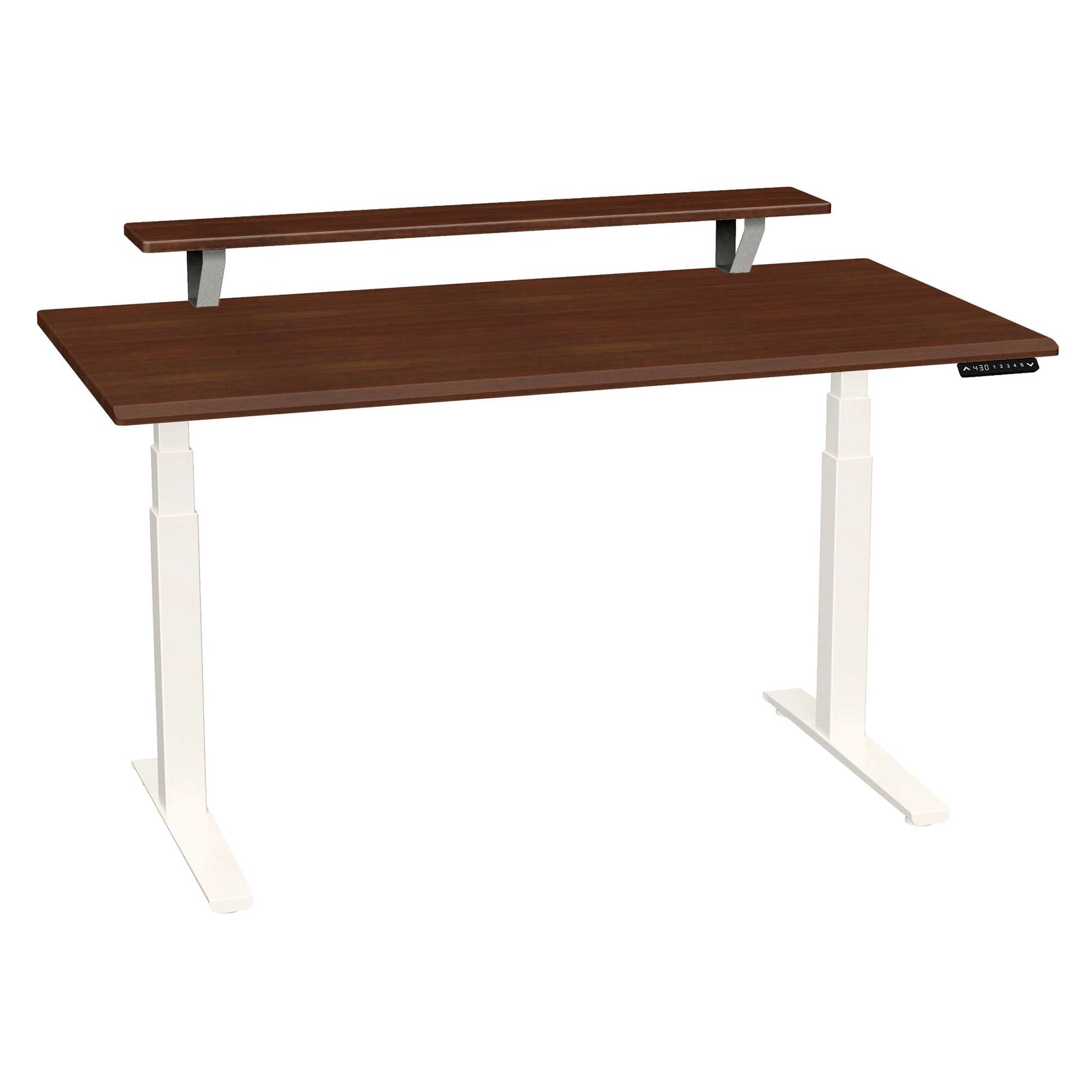 Bureau haut de gamme SmartMoves de 60 po avec étagère surélevée et base réglable en hauteur
