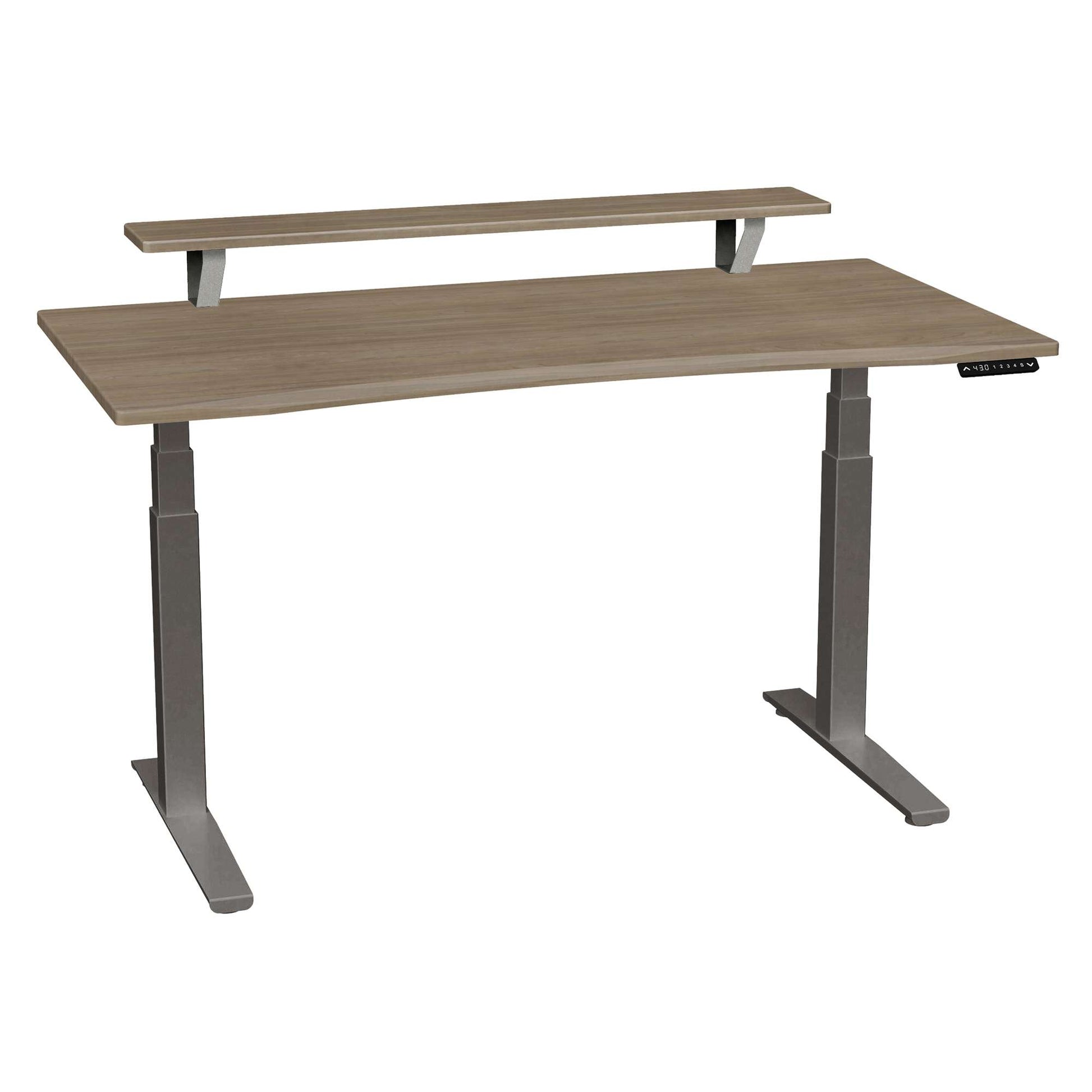 Bureau haut de gamme SmartMoves de 60 po avec étagère surélevée et base réglable en hauteur