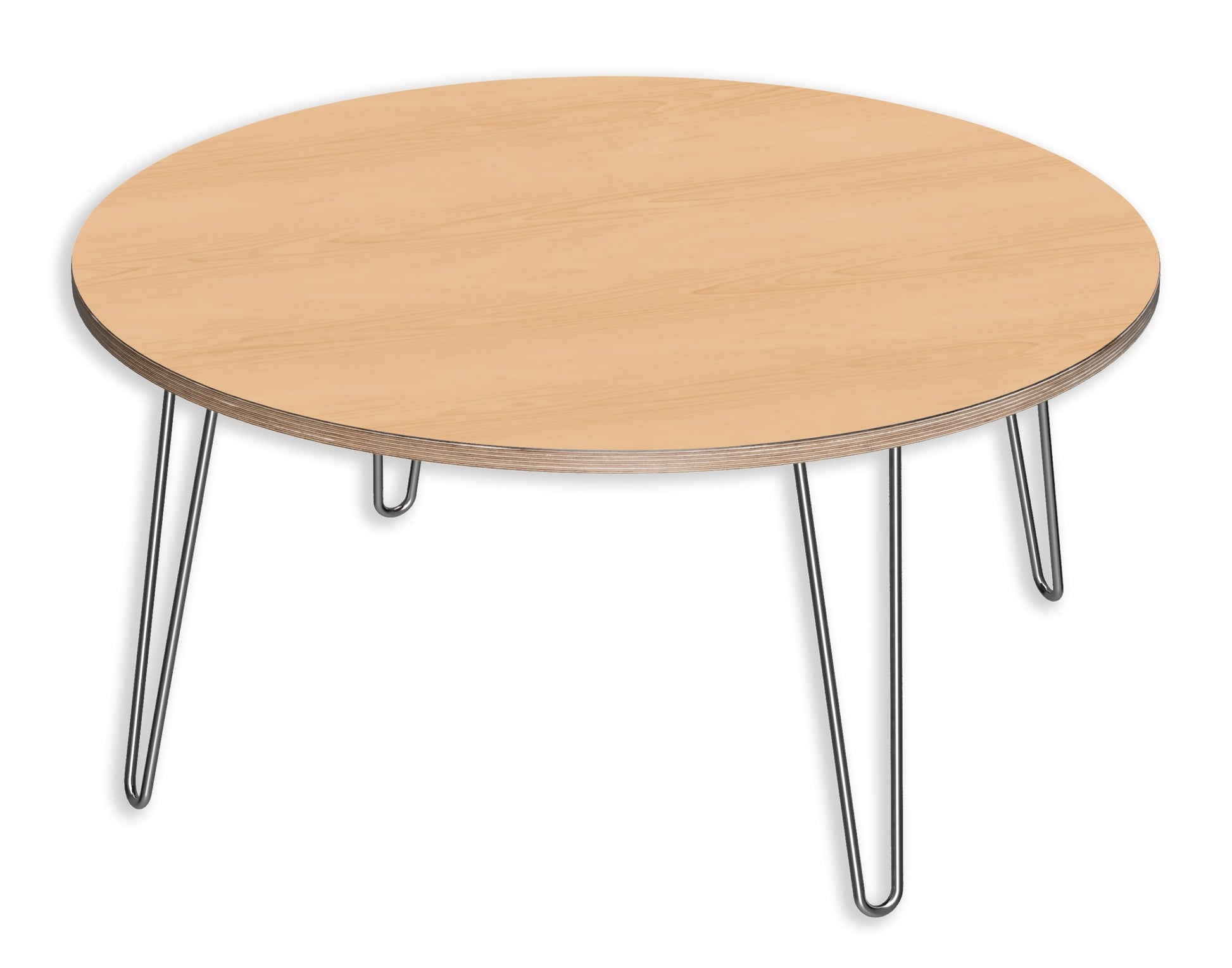 991064MP DesignerPly Round Coffee Table: Natural Maple